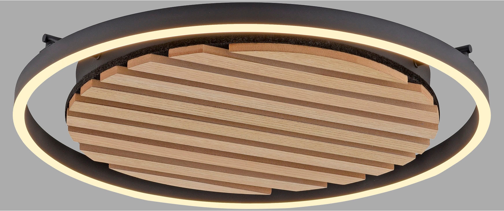Leonique Deckenleuchte »Brialeen - Akustikpaneele«, 1 flammig, Leuchtmittel LED-Board | LED fest integriert, Akustikpaneel, CCT, Deckenlampe, Akustik, Holz, Paneele, Fernbedienung