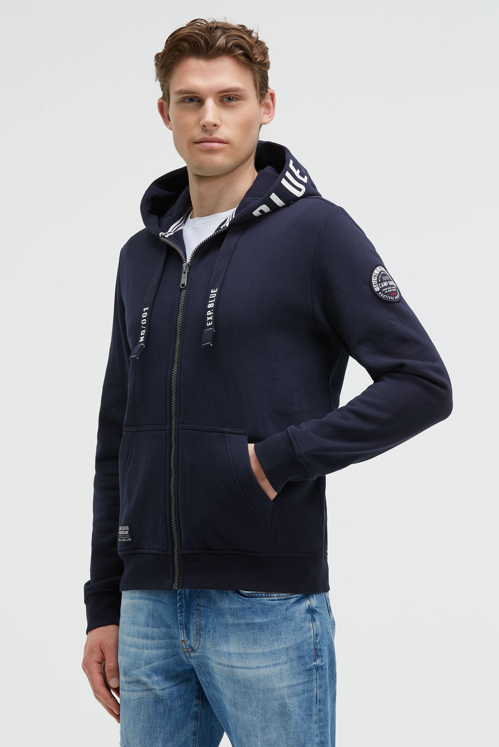 CAMP DAVID Kapuzensweatjacke mit Baumwolle günstig online kaufen