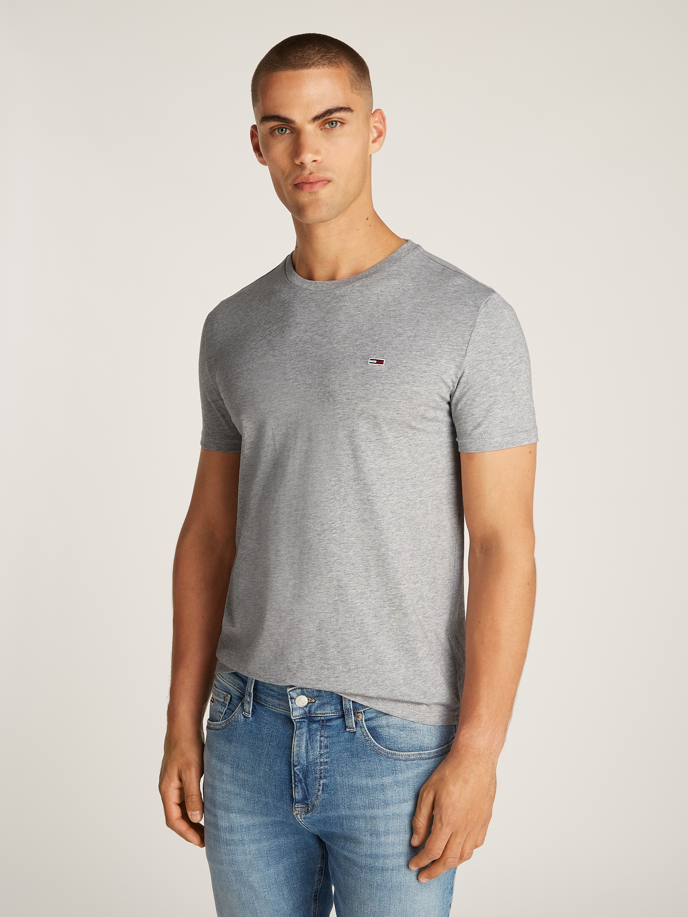 Tommy Jeans "TJM XSLIM JASPE HTR TEE EXT" Mit Rundhalsausschnitt günstig online kaufen
