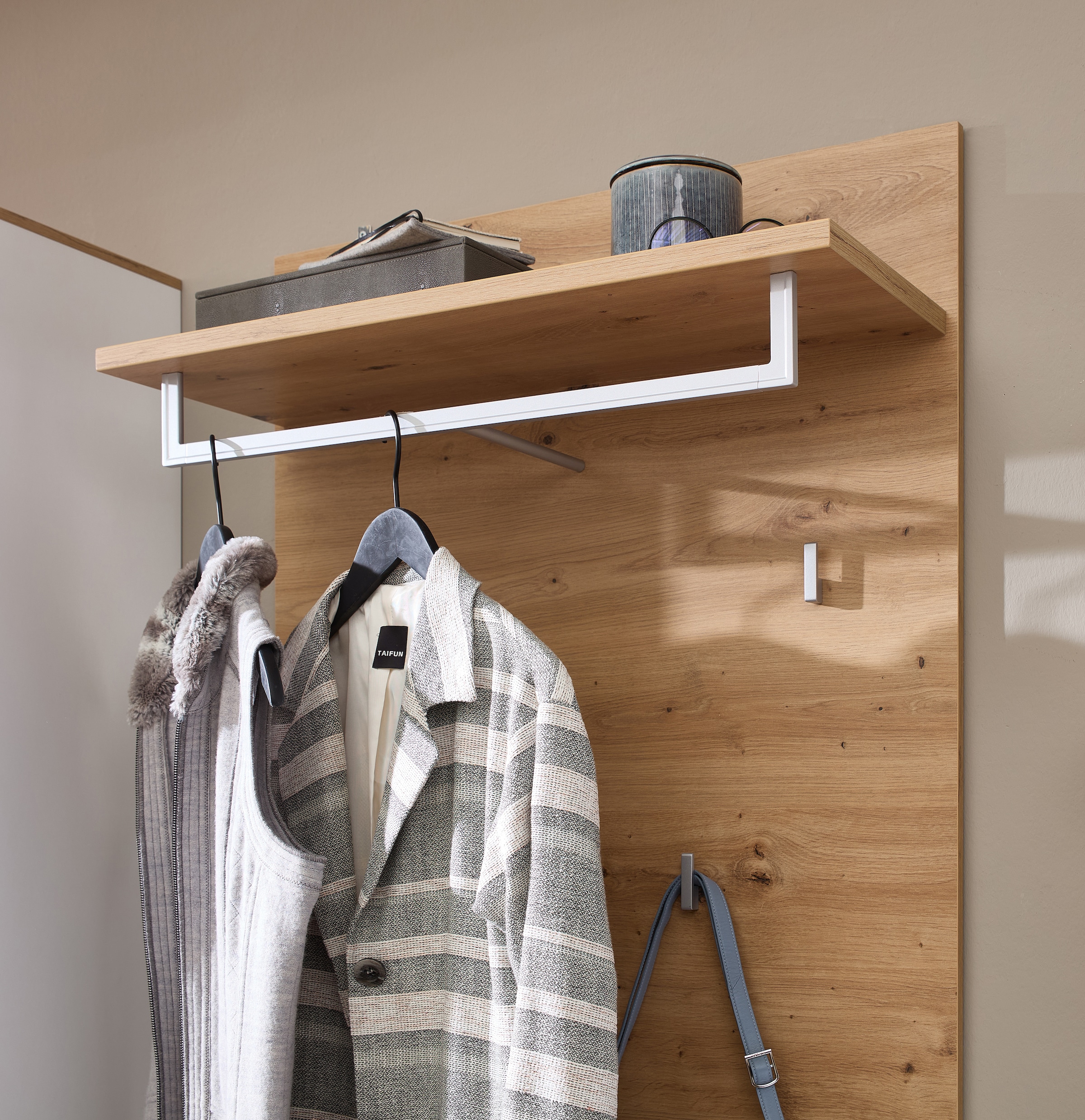 Innostyle Garderobenpaneel »BARI Graderobenpaneel, BxHxT 40x158x30 cm«, (1 St.), 1 Ablageboden, 1 Kleiderstange, 4 Haken