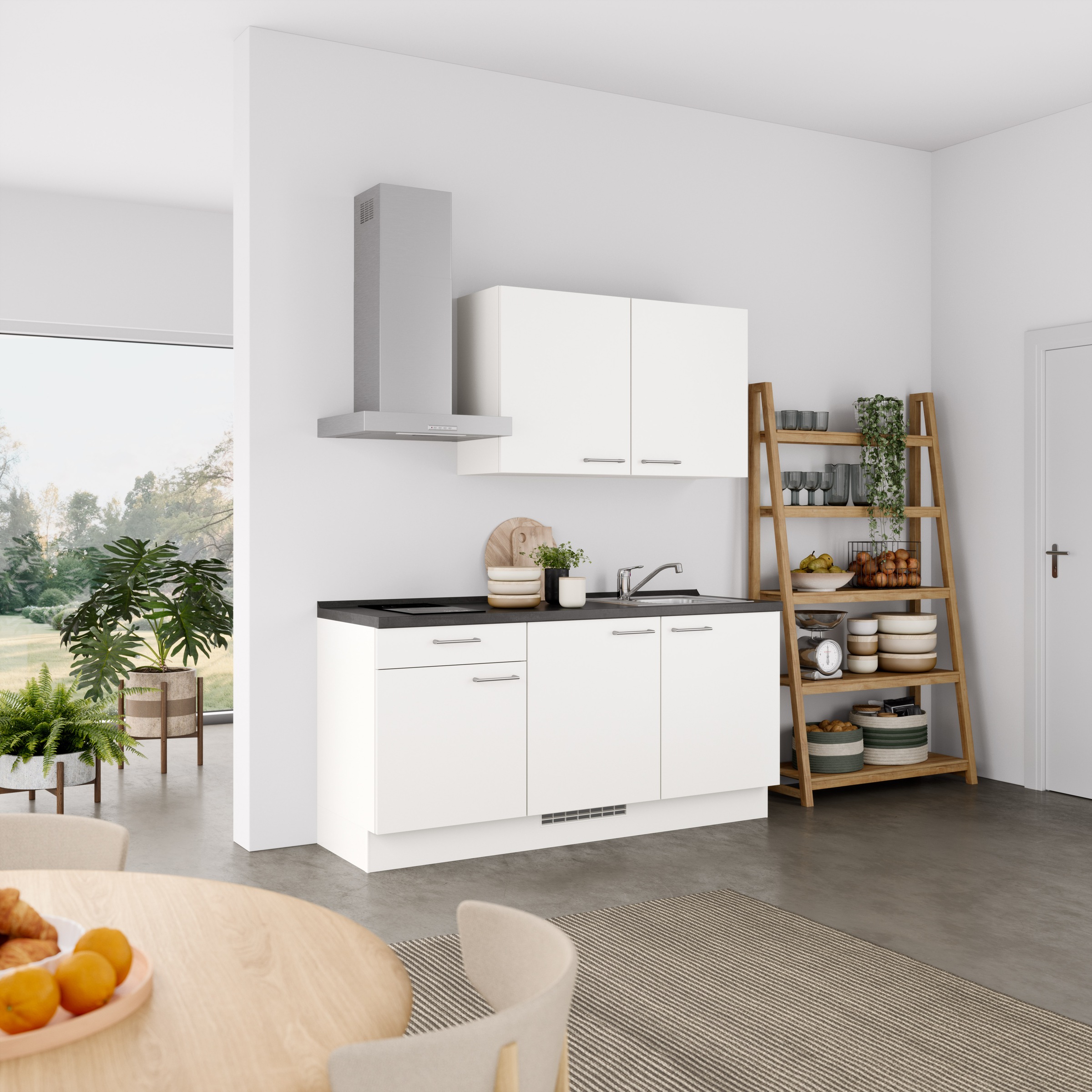 nobilia® Küchenzeile »"Laser I",Ausrichtung wählbar, Breite 180 cm« vormontiert, wahlw. mit unterschiedlichen E-Geräten-Sets