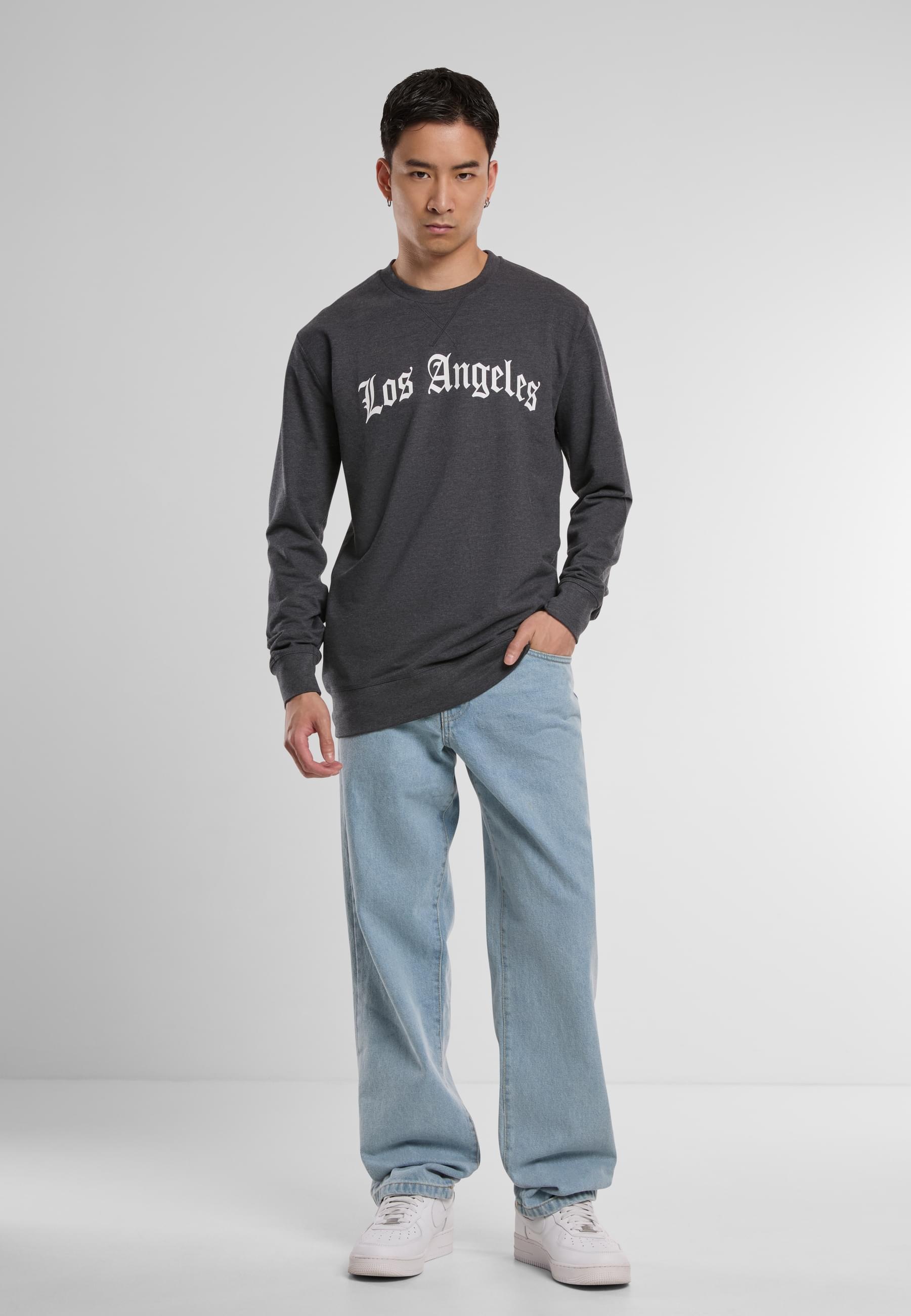 MisterTee Rundhalspullover »MisterTee Herren Los Angeles Wording Crewneck«, (1 tlg.)