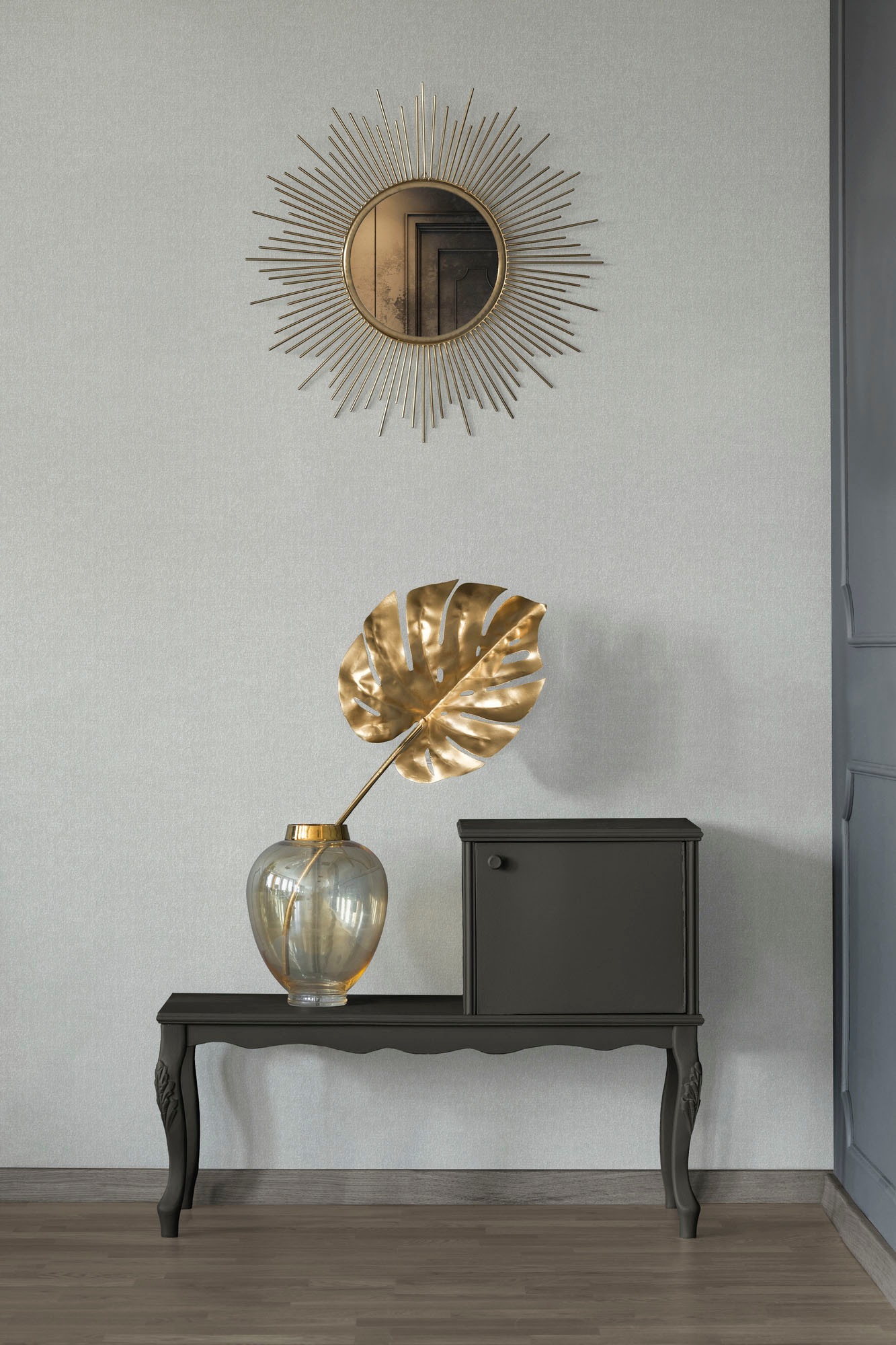 living walls Vliestapete »Mata Hari«, Glitzermuster-Minimalmuster-glänzend, Uni Tapete Muster Tapeten Wohnzimmer Schlafzimmer Küche Türkis modern