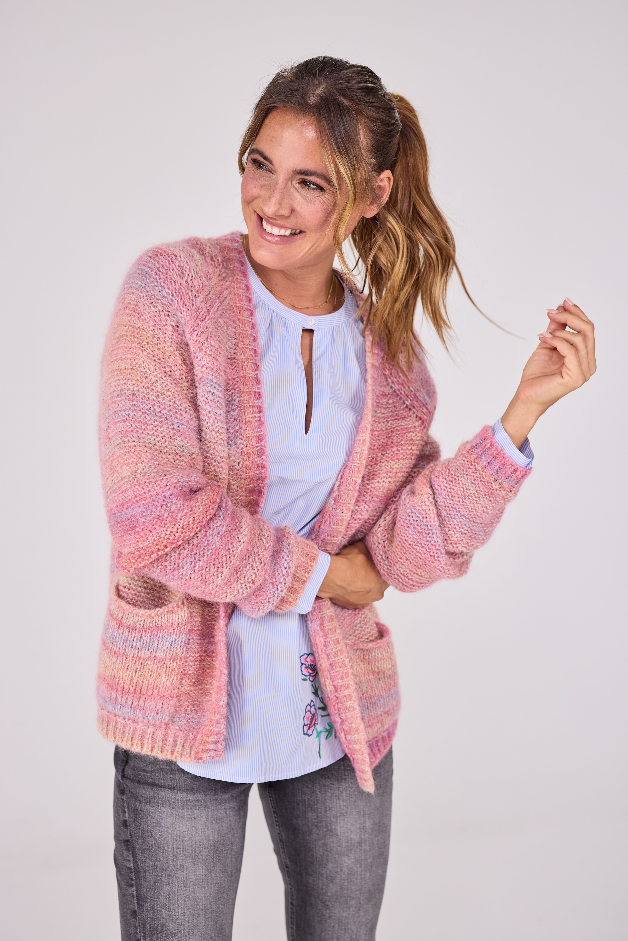 Strickjacke »LibertyL«, mit Streifenmuster