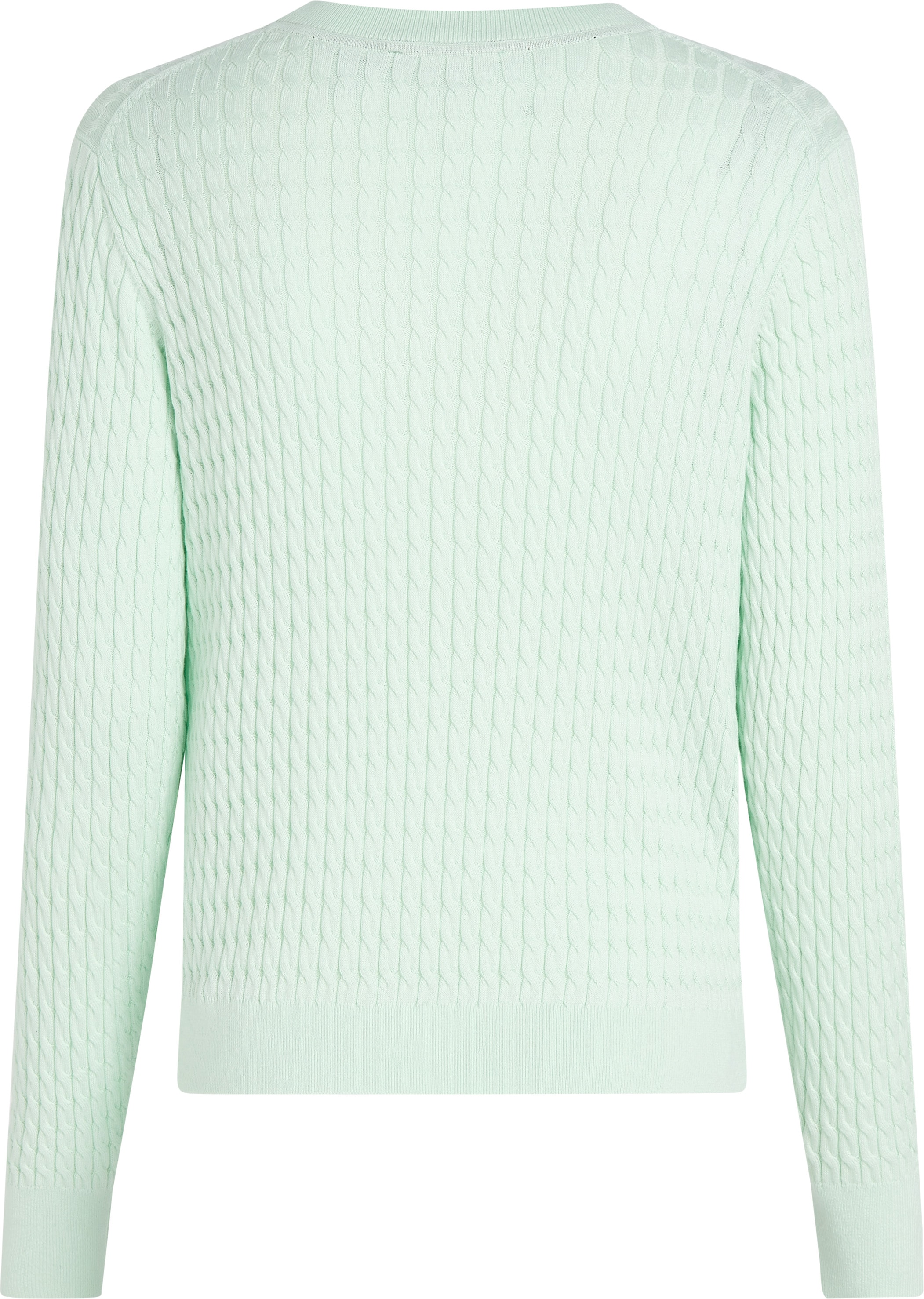 Tommy Hilfiger Rundhalspullover »CO CABLE C-NK LS SWEATER«, mit Zopfmuster