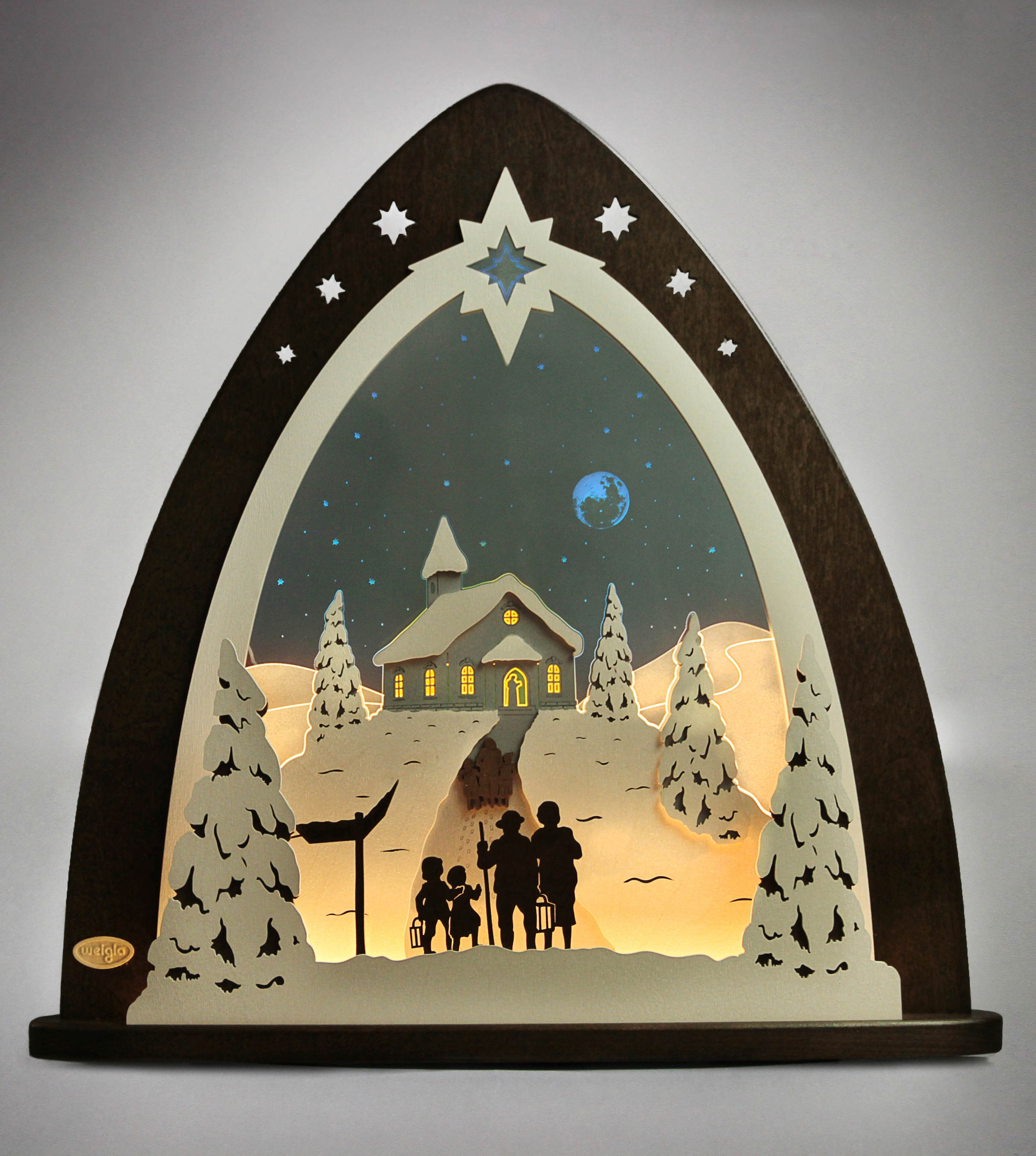 Weigla Lichterbogen »Bergkapelle, Weihnachtsdeko«, in 3D Optik