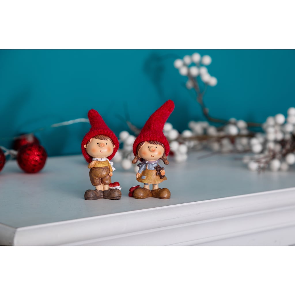 Myflair Möbel & Accessoires Weihnachtsfigur »Weihnachtsdeko«, Wichtelpärchen, Höhe ca. 11 cm