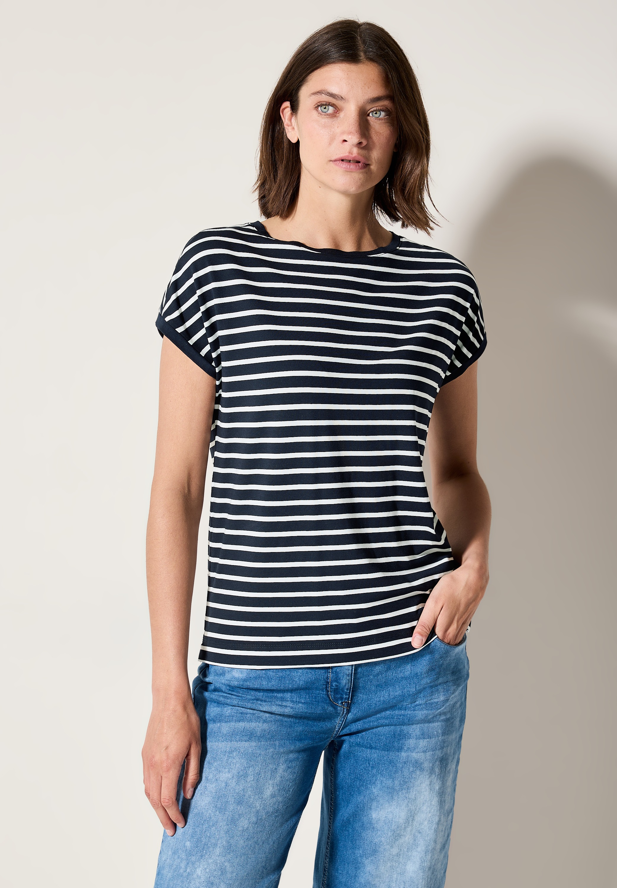Cecil Rundhalsshirt, mit U-Boot-Ausschnitt günstig online kaufen