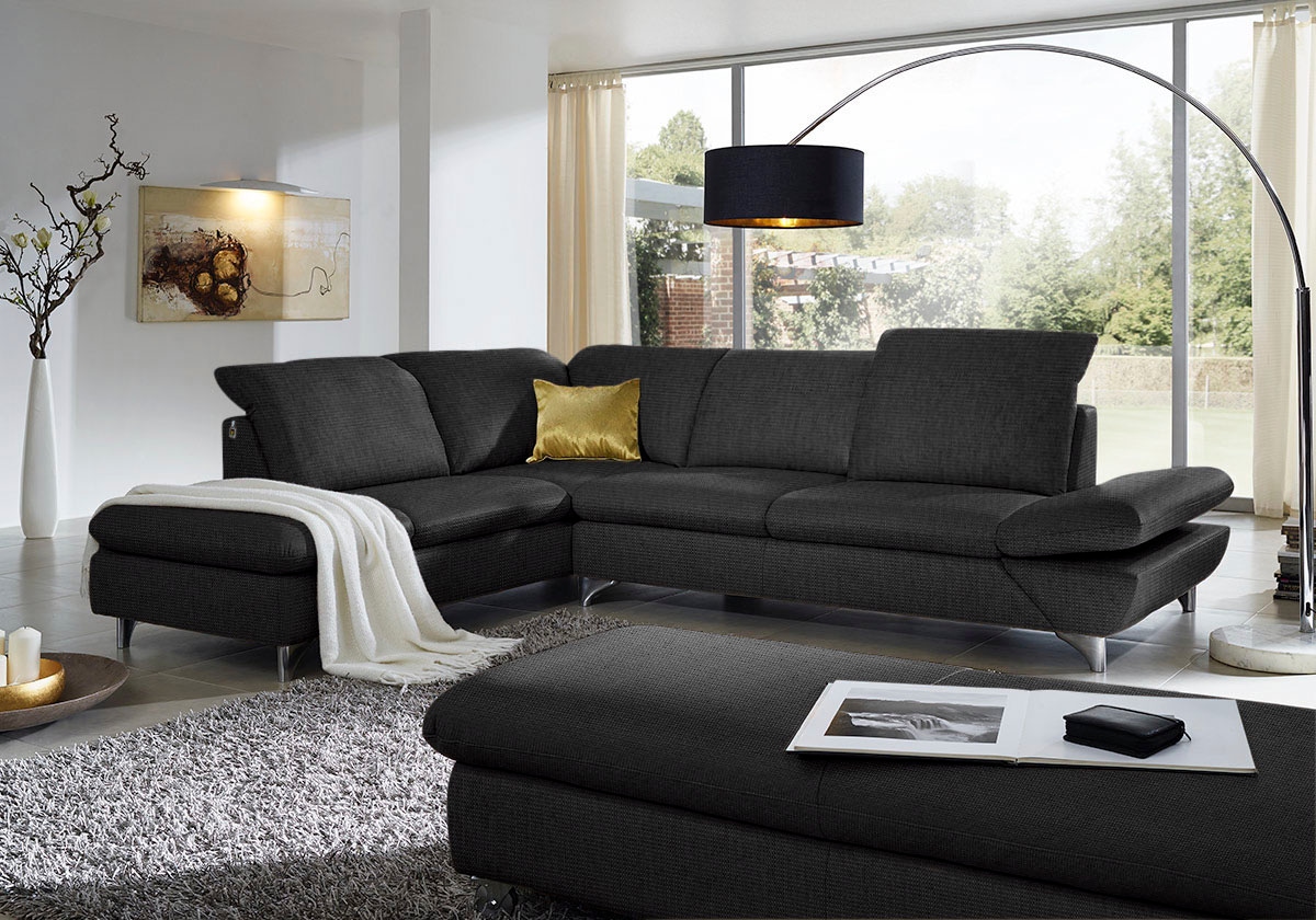 W.SCHILLIG Ecksofa "Taoo, elegant und zeitlos, bequem, L-Form, Breite 296cm" mit Sitziefenverstellung & Kopfteilverstellung