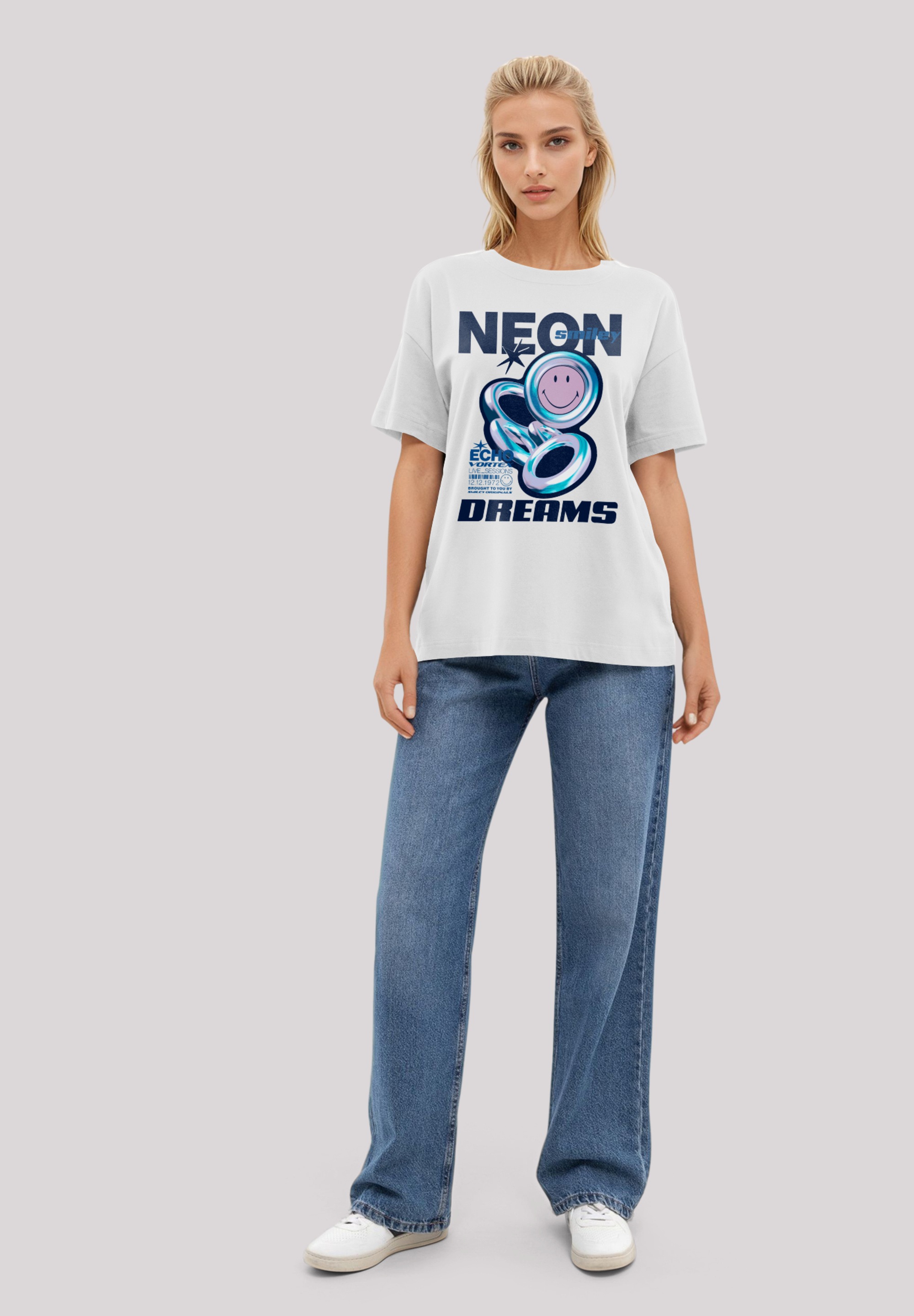 F4NT4STIC T-Shirt »Smiley Originals Neon Dreams Rave Wear«, Premium Qualität