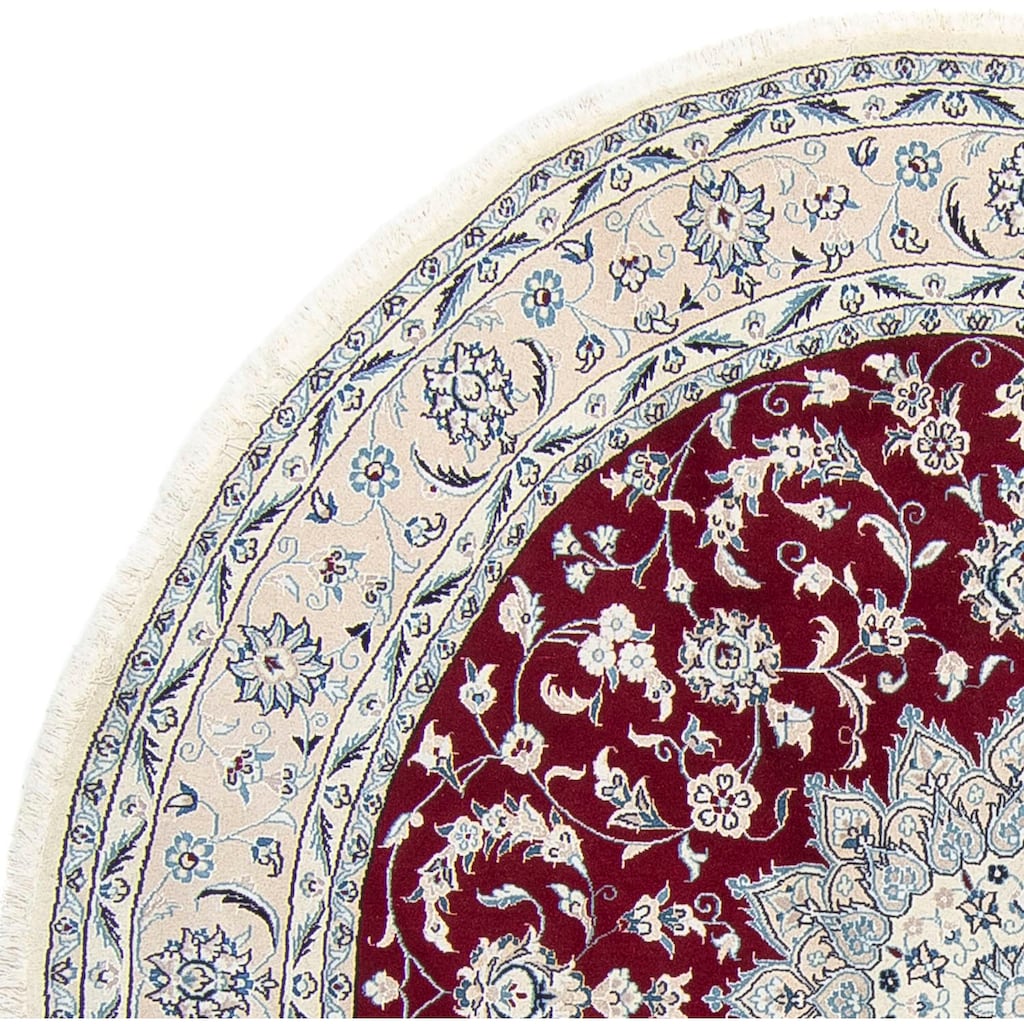 morgenland Wollteppich »Nain Medaillon Rosso scuro 300 x 300 cm«, rund