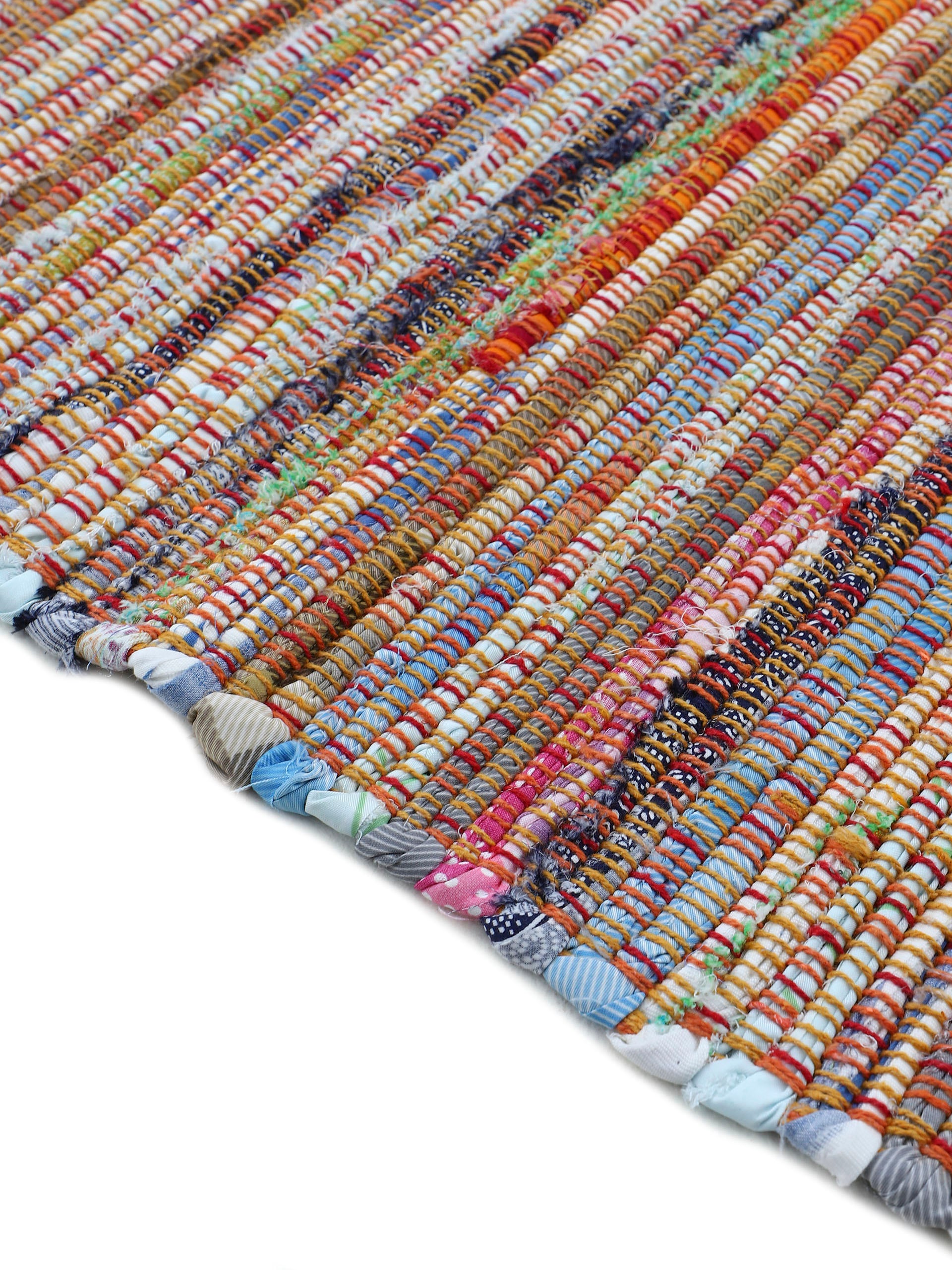 carpetfine Teppich »Kelim Chindi, Wendeteppich«, rechteckig, 6 mm Höhe, handgewebt, Fleckerlteppich mit Fransen, auch vielen in Läufergrößen
