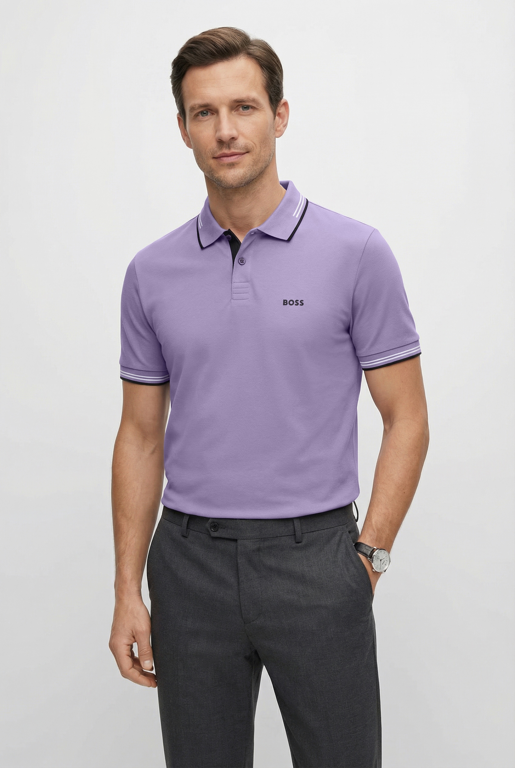BOSS GREEN 1100000002199 "Paul Slim Fit Stretch-Baumwoll-Pique" mit Polokragen
