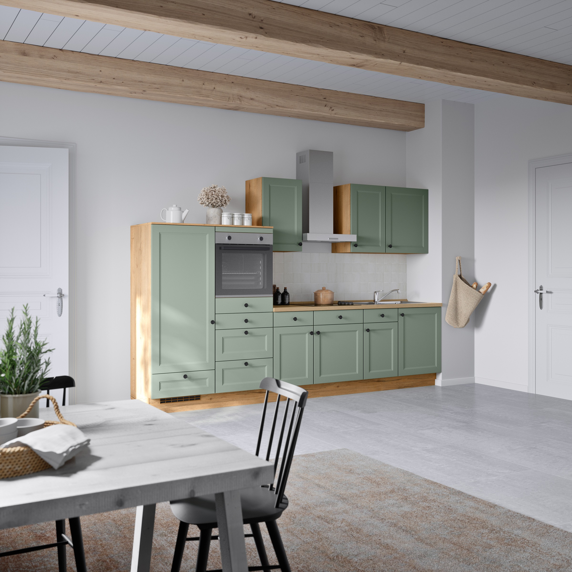 nobilia® Küchenzeile »"Cascada I"«, vormontiert, Ausrichtung wählbar, Breite 330 cm, wahlw. mit E-Geräten