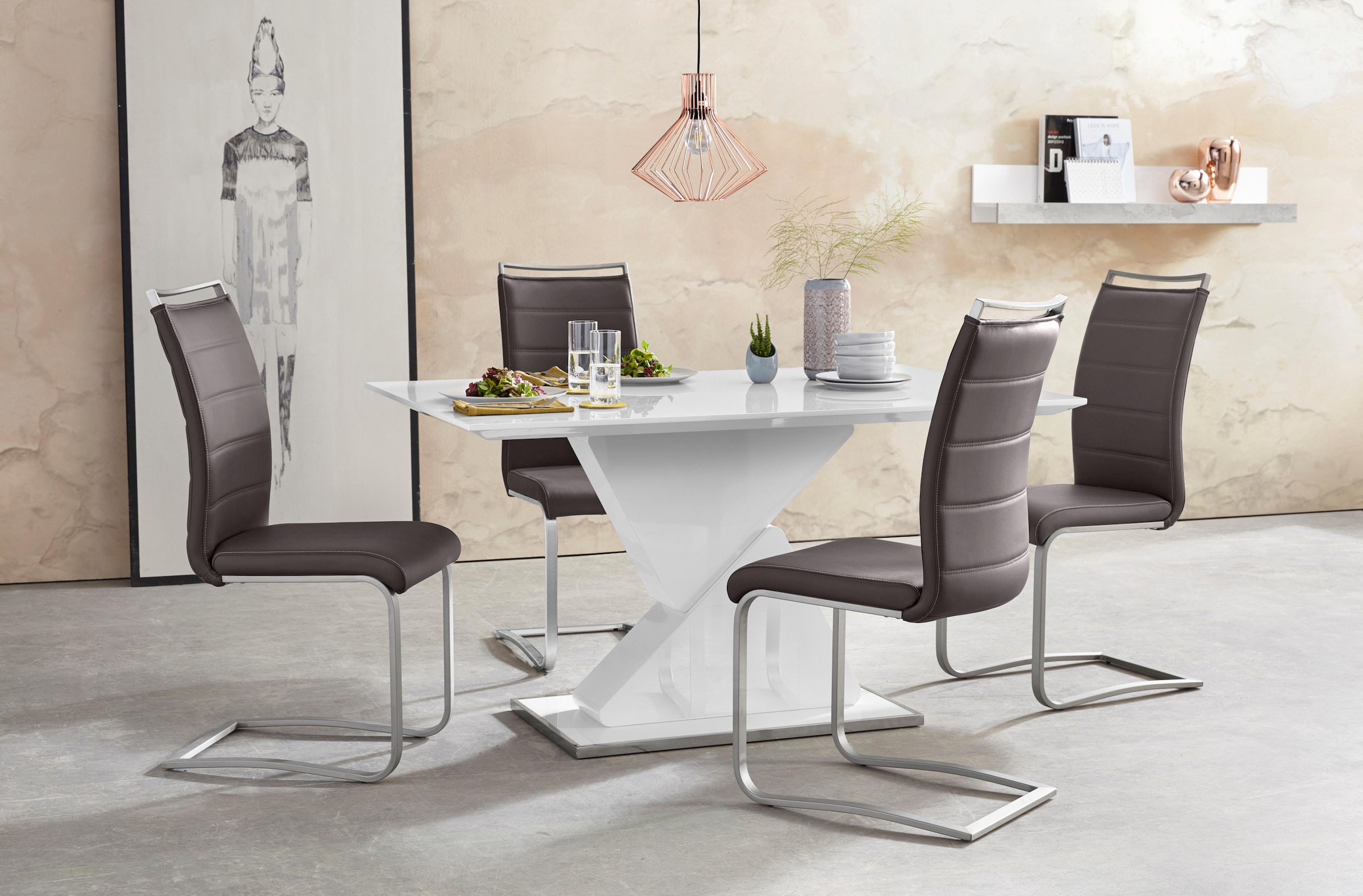 MCA furniture Freischwinger | bis (Set), 120 St., 2 bestellen BAUR Kunstleder, Kg Stuhl belastbar »Pescara«