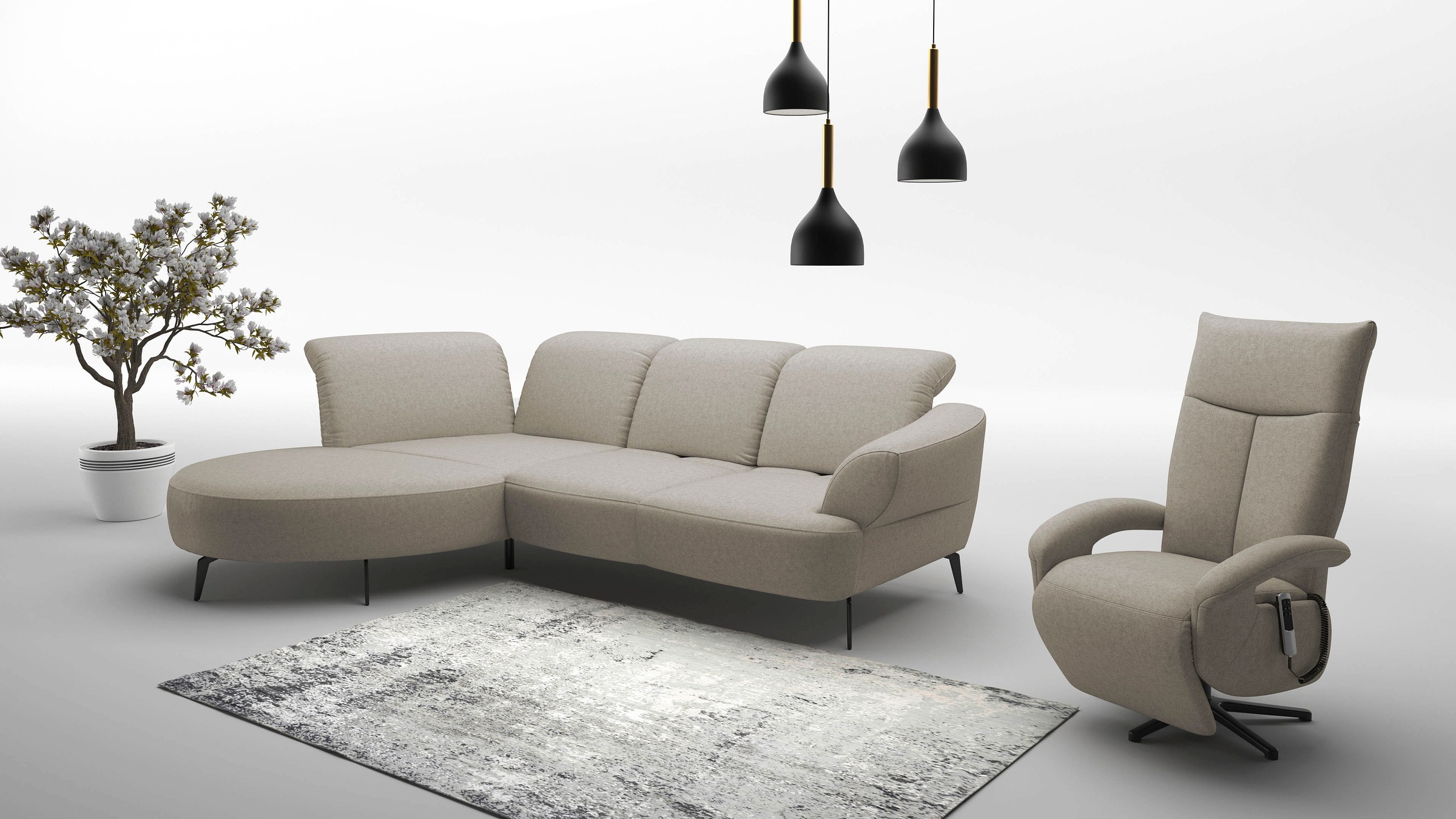 sit&more Ecksofa »Dance«, inkl.System Click&Seat und Sitztiefenverstellung