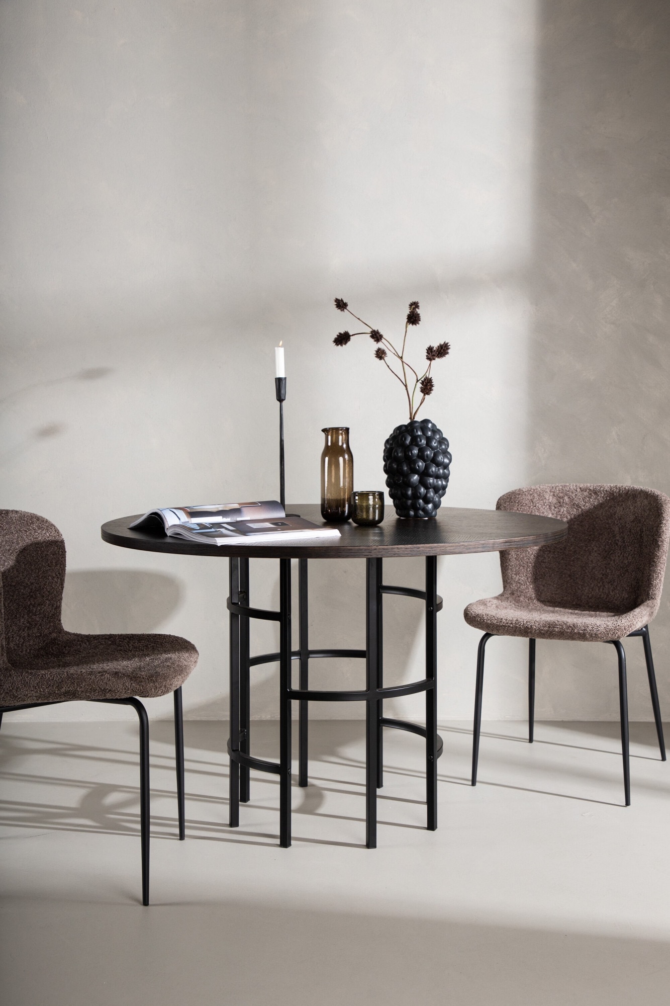 Venture Home Esstisch »Copenhagen, runder Esstisch in warmer Braunoptik, Ø 115 cm« Esszimmertisch, MDF, Furnier, rund, einladend, modern