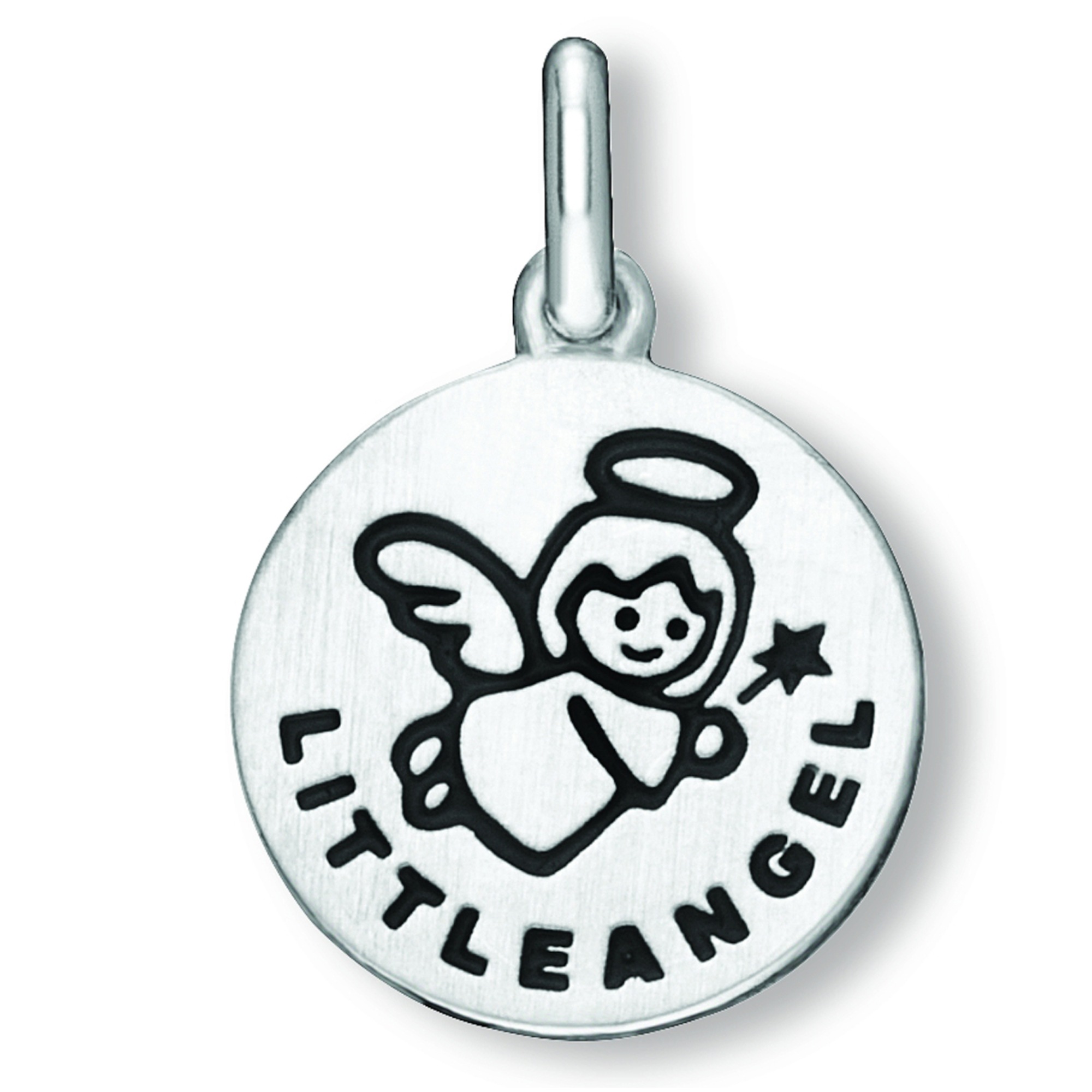 Kettenanhänger ONE ELEMENT "Little Angel Anhänger aus 925 Silber Ø 12,5 mm", silber, Schmuckanhänger, Mädchen, Silber 925 (Sterlingsilber), Kettenanhänger, Symbolische Note – harmonisch gestaltet mit Liebe zum Detail