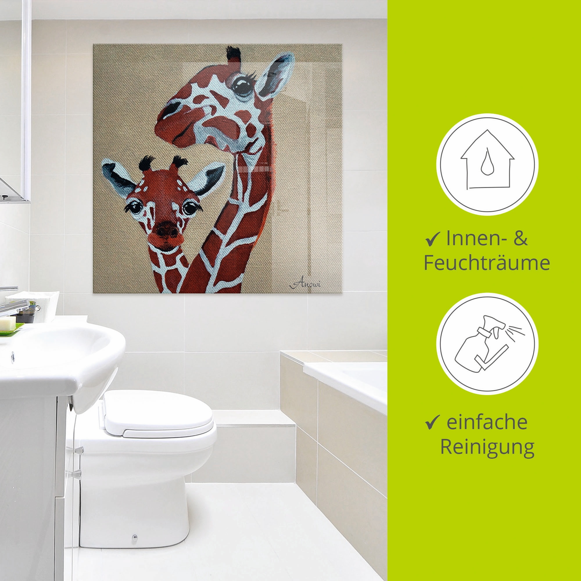 Artland Glasbild »Giraffen«, Wildtiere, (1 St.), in verschiedenen Größen