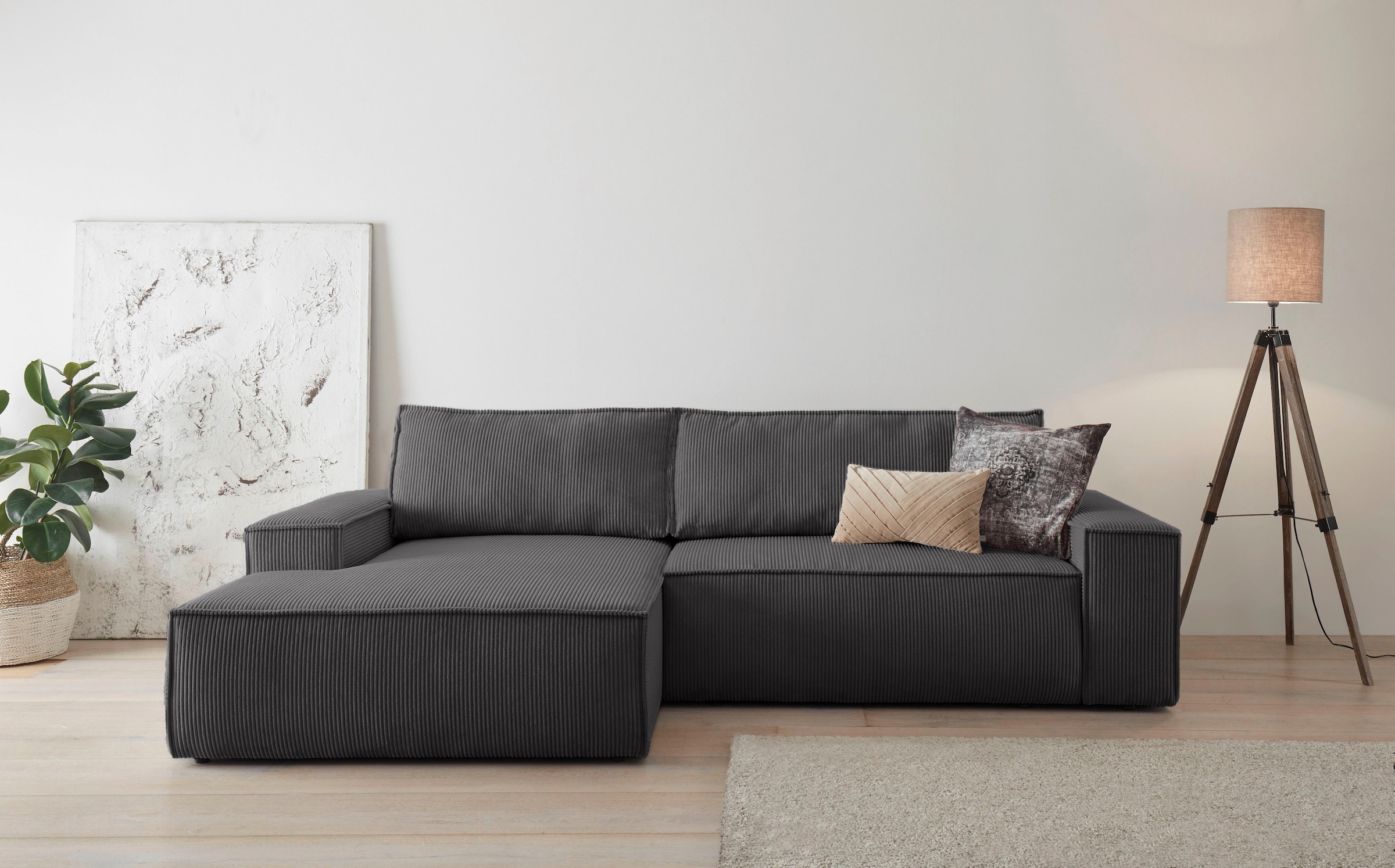 Home affaire Ecksofa "SHERWOOD Schlafsofa 267 cm, L-Form," Schlaffunktion m günstig online kaufen