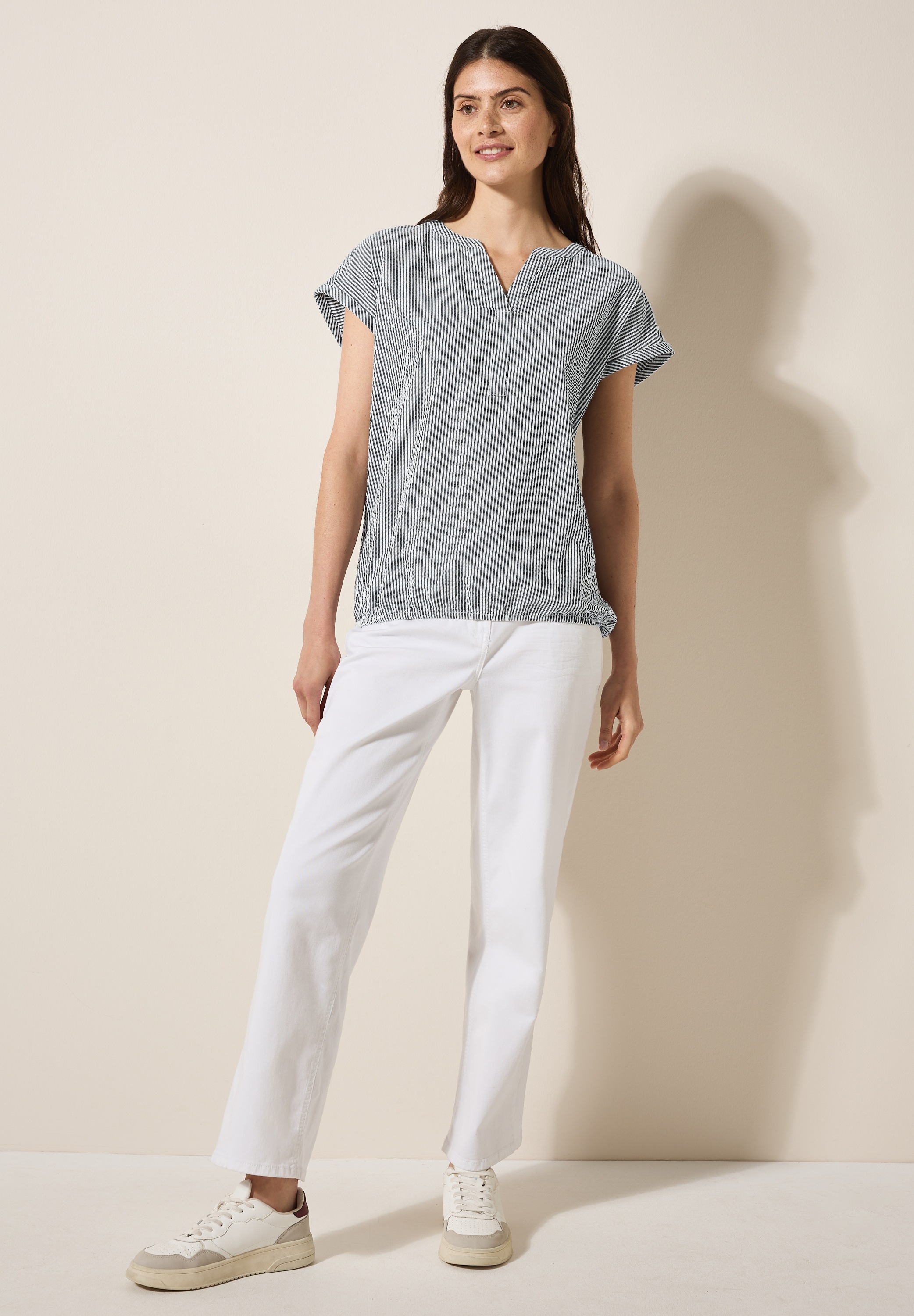 Thumbnail - Cecil Kurzarmbluse mit Elastiksaum