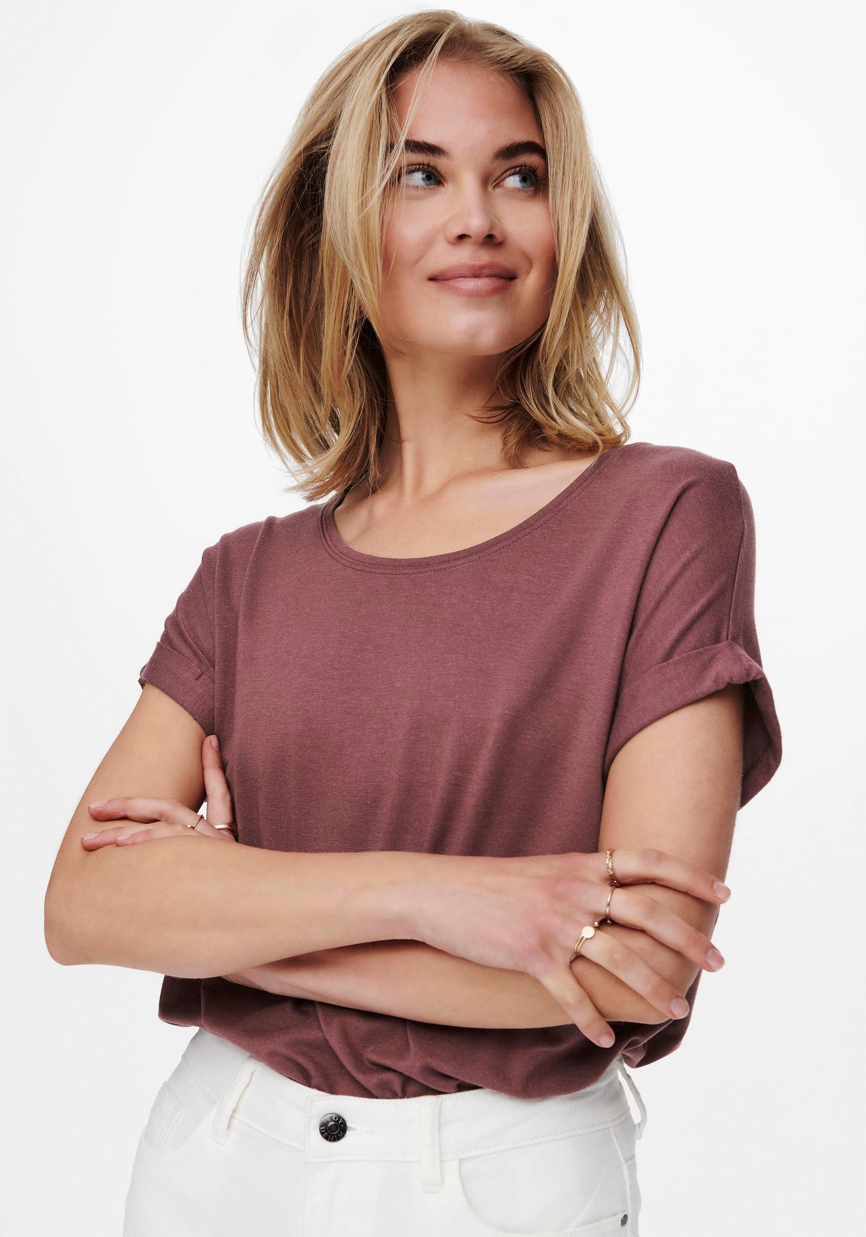 ONLY "ONLMOSTER – Kurzarmshirt mit Aufschlag und klassischem Look" unifarbe günstig online kaufen