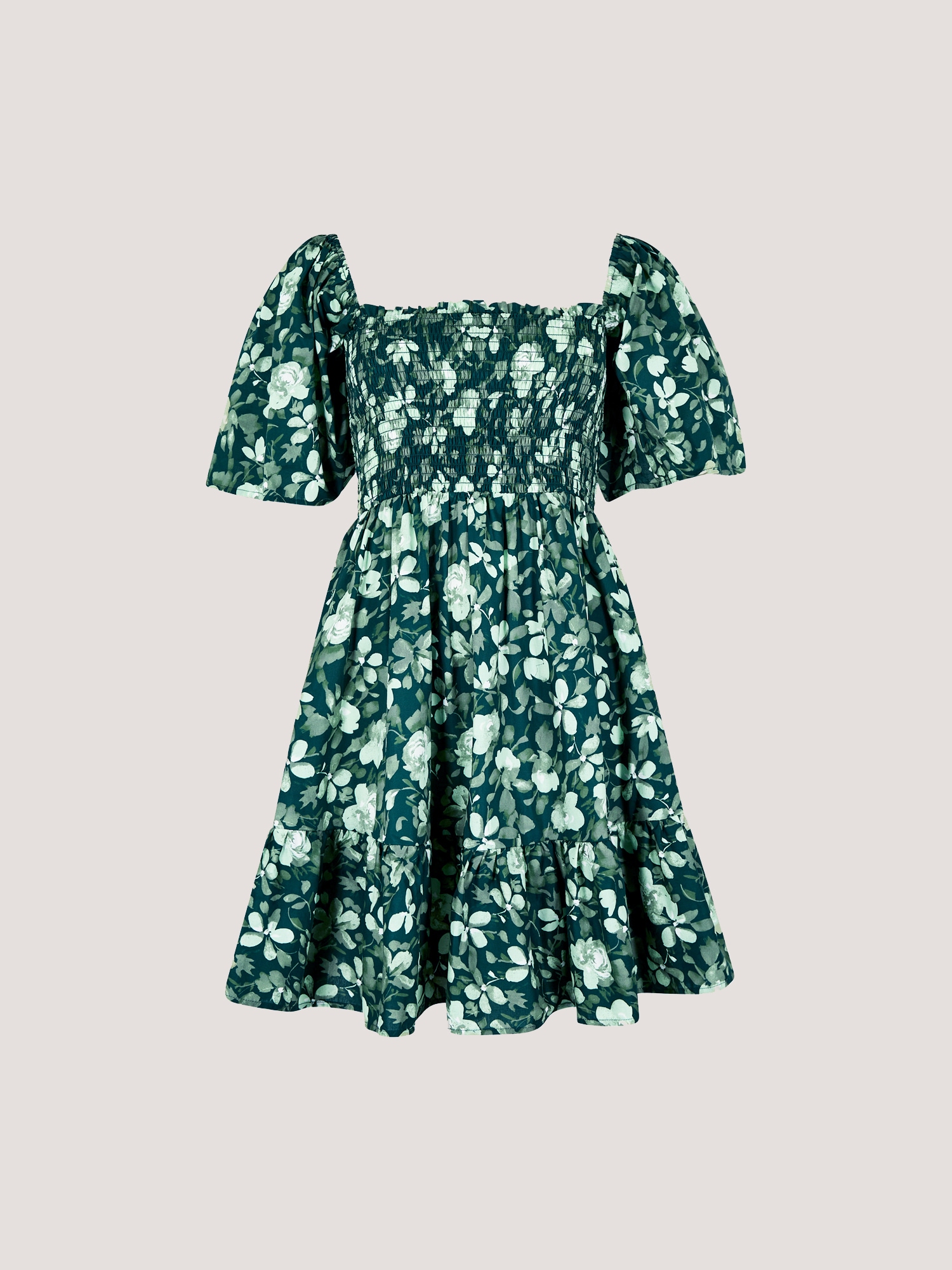 Apricot Minikleid »Gesmoktes Minikleid aus Baumwollpopeline« mit floralem Muster