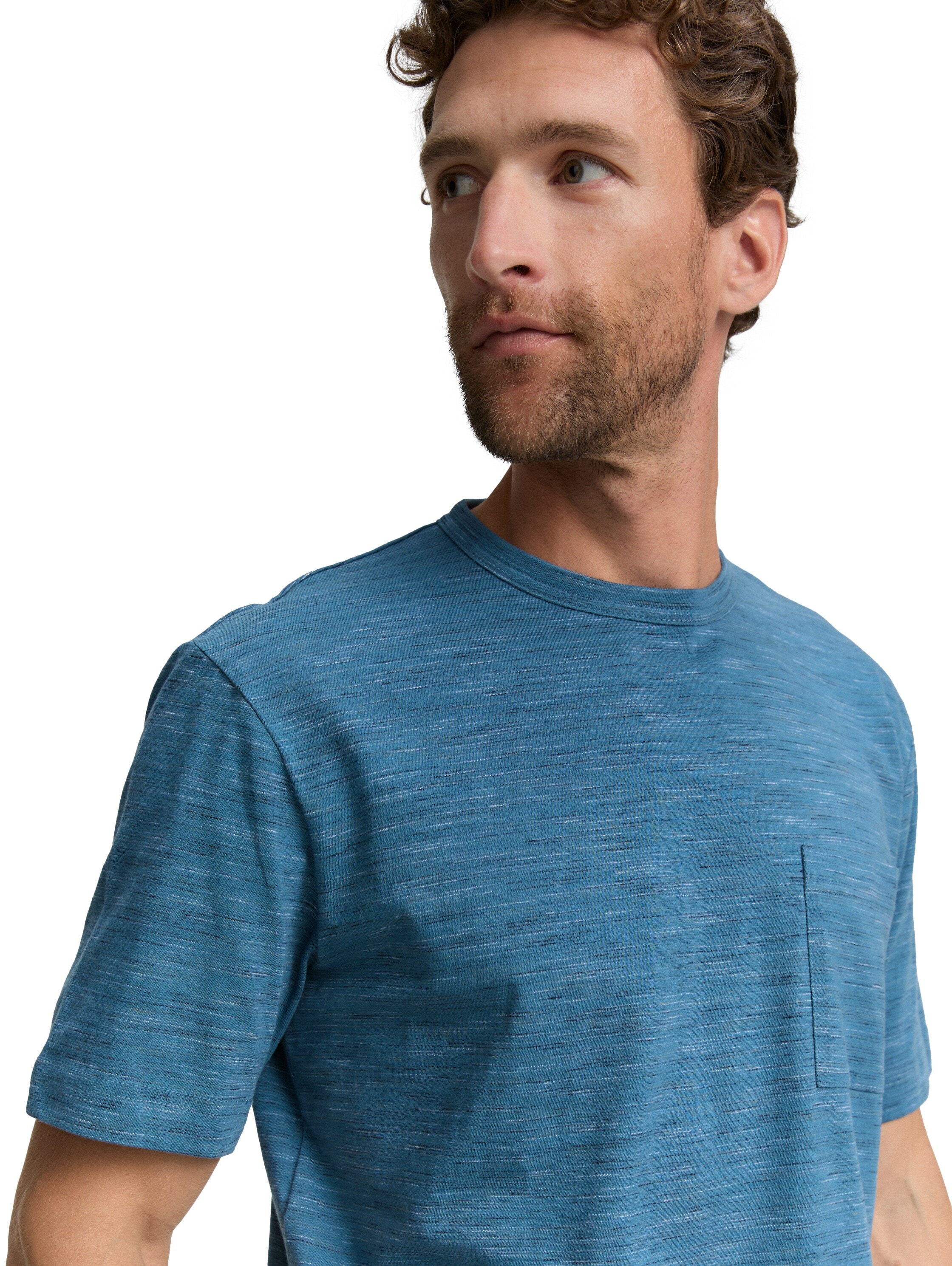 TOM TAILOR Rundhalsshirt, in melierter Optik