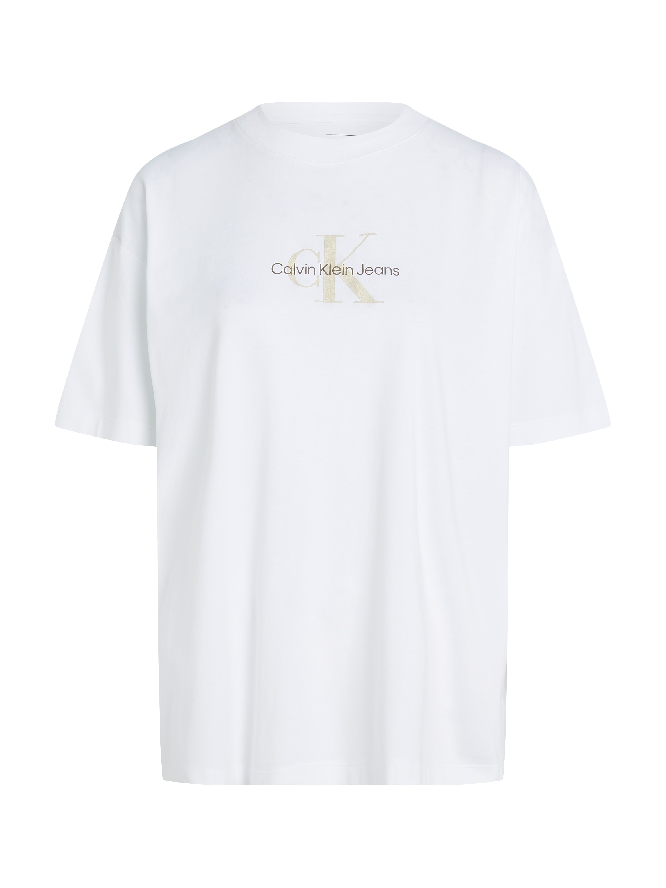 Calvin Klein Jeans T-Shirt »TEXTURED MONOLOGO BOYFRIEND TEE«, mit Logodruck
