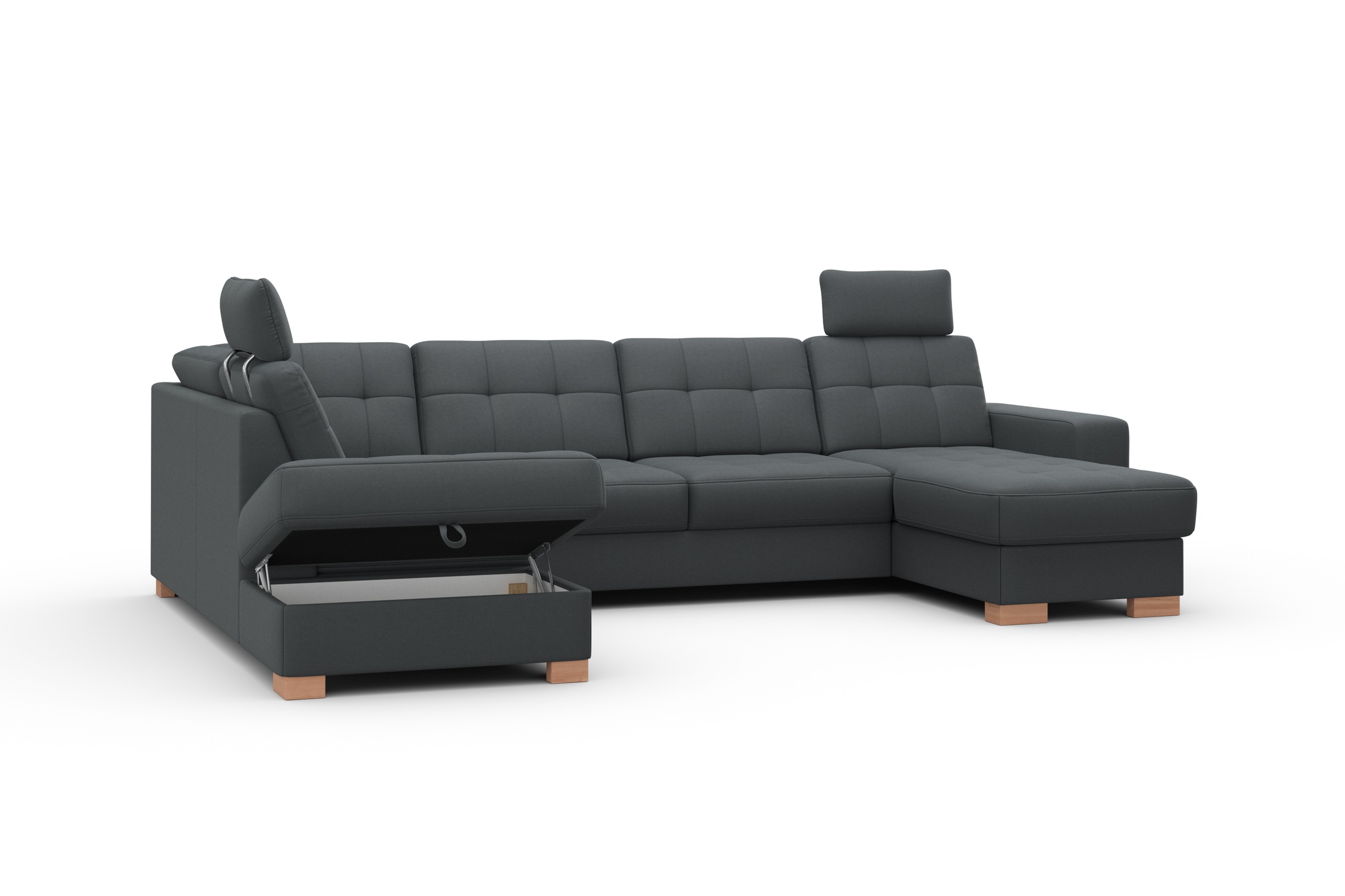sit&more Wohnlandschaft »Quincy U-Form« wahlweise mit Bettfunktion und Bettkasten