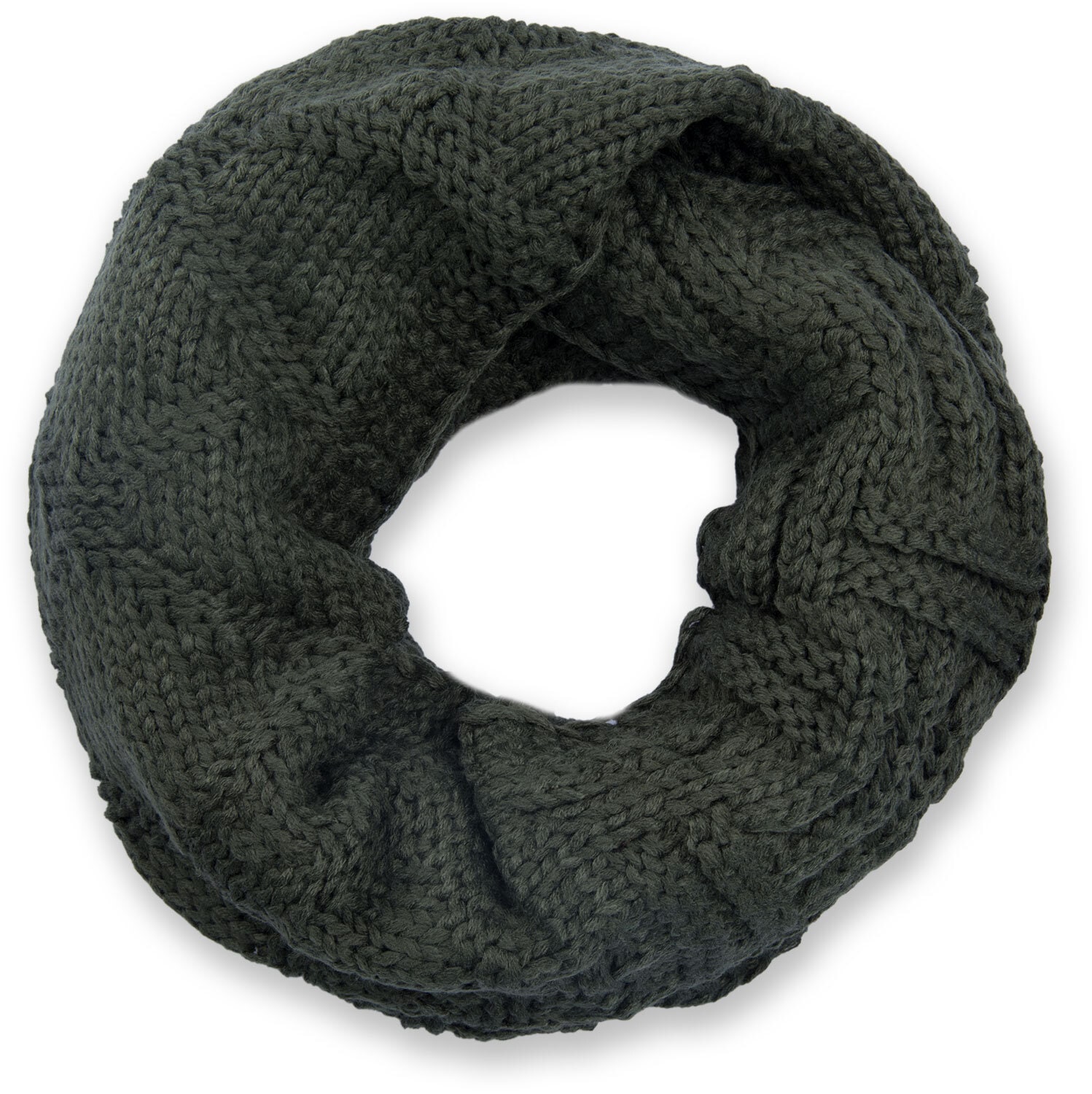 styleBREAKER Strickschal "Strick Loop mit Gitter und Rippenmuster" 1 Stk.