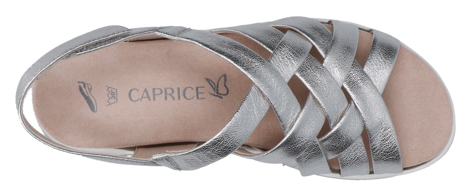 Caprice Sandale, Sommerschuh, Sandalette, Klettschuh, mit praktischem Klettverschluss