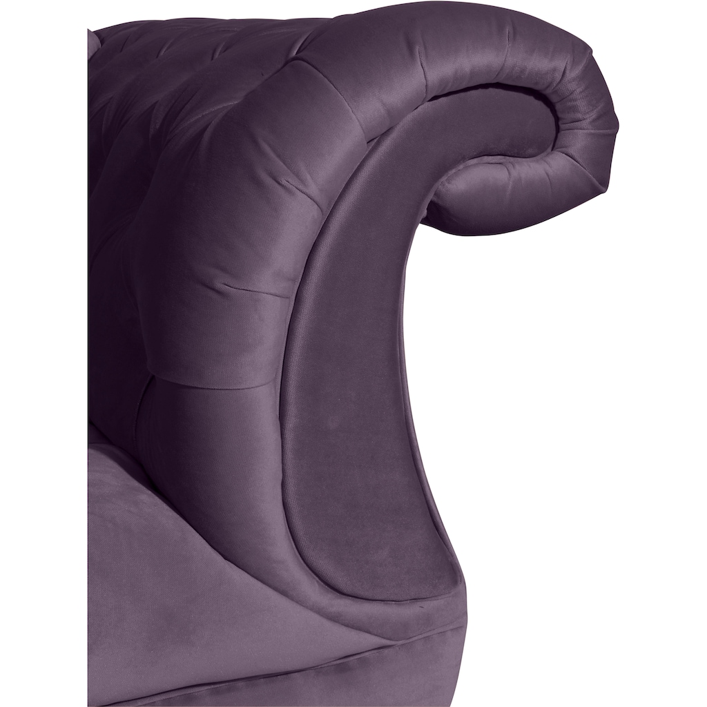 Max Winzer® Chesterfield-Sofa »Isabelle«, mit Knopfheftung & gedrechselten Füßen in Buche natur, Breite 260 cm