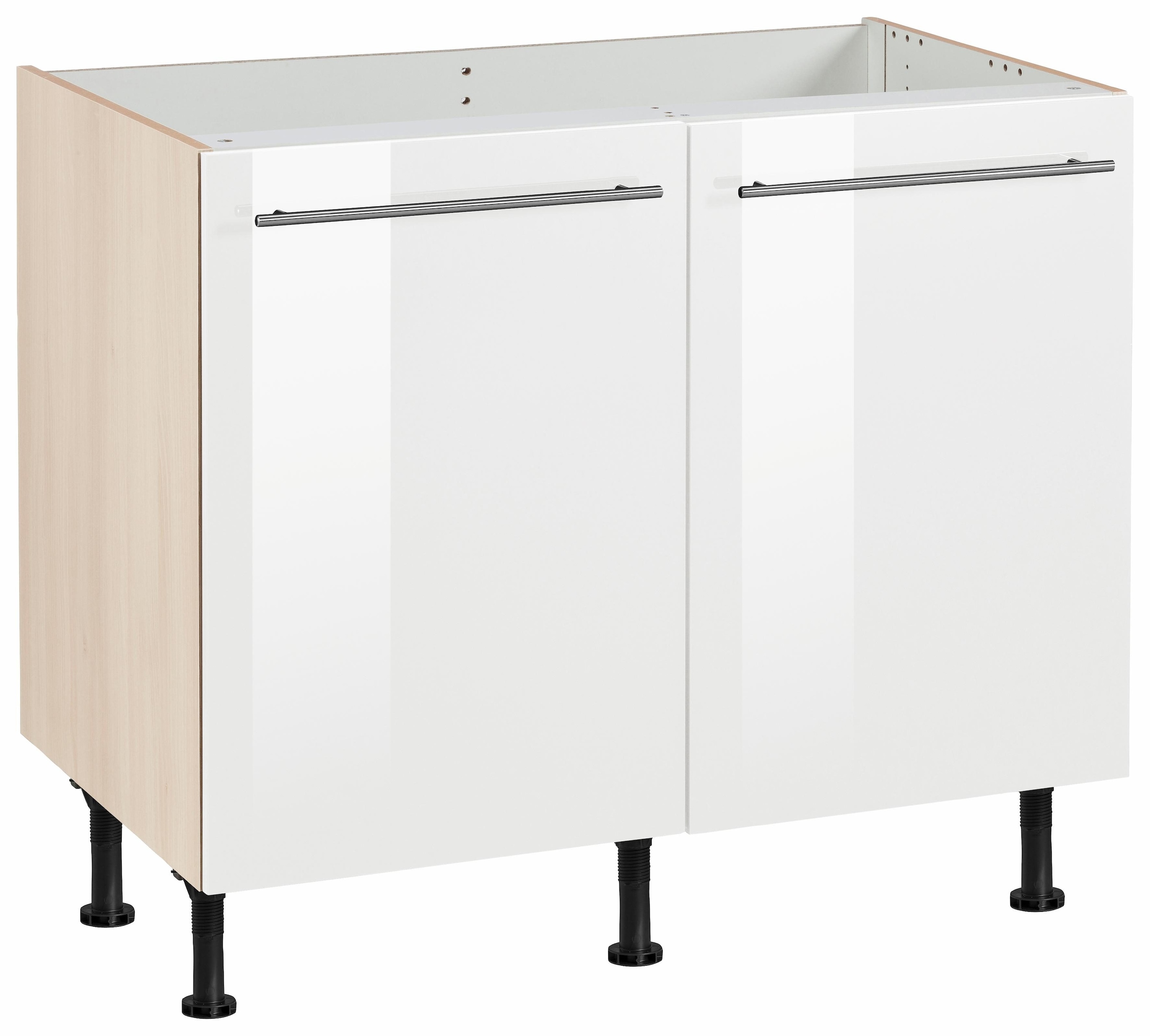 OPTIFIT Spülenschrank »Bern«, 100 cm breit, mit 2 Türen, höhenverstellbare Füße, mit Metallgriffen