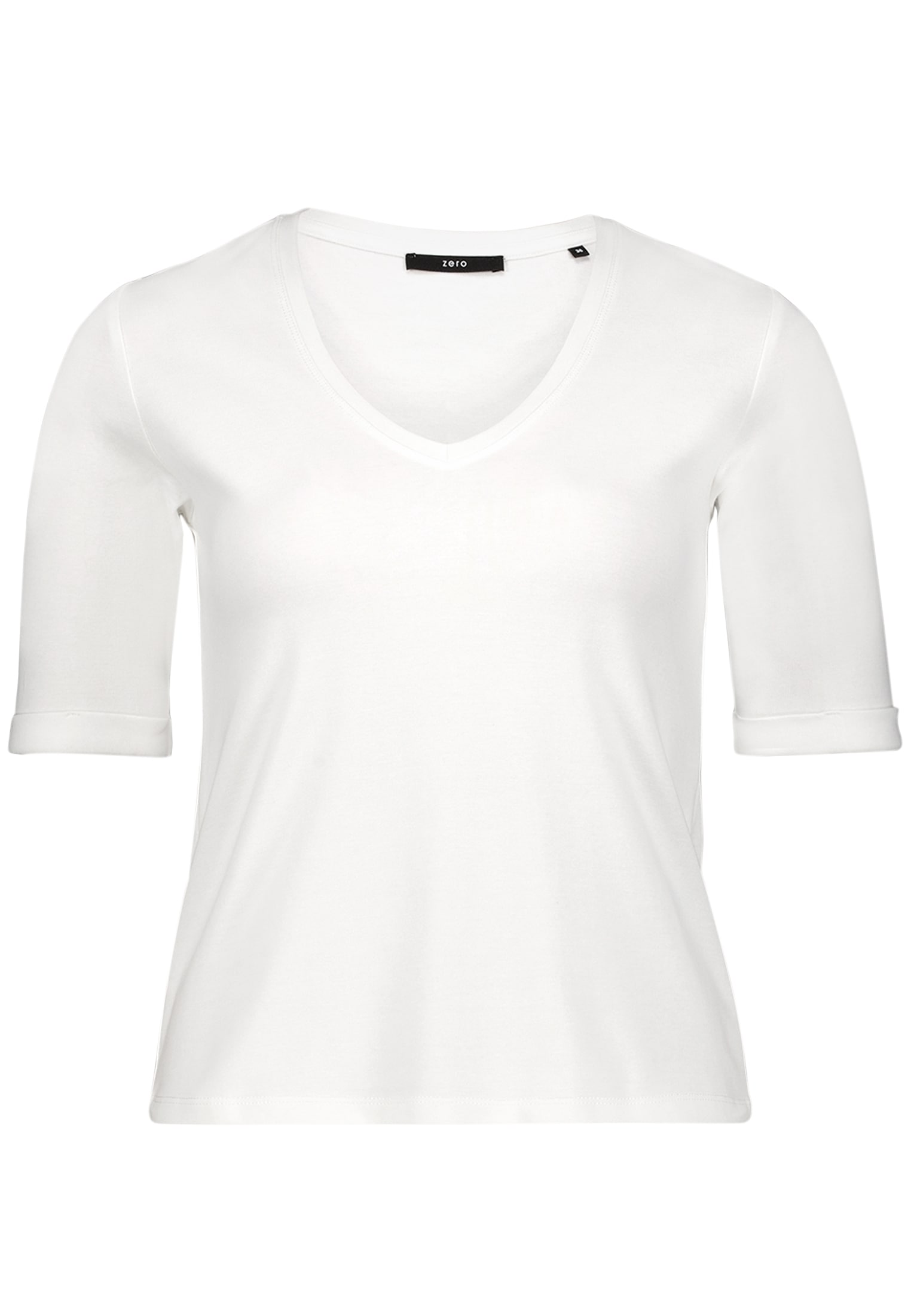 Zero Kurzarmshirt »Damen Shirt mit V-Ausschnitt« 1 Aufschlag / Krempel