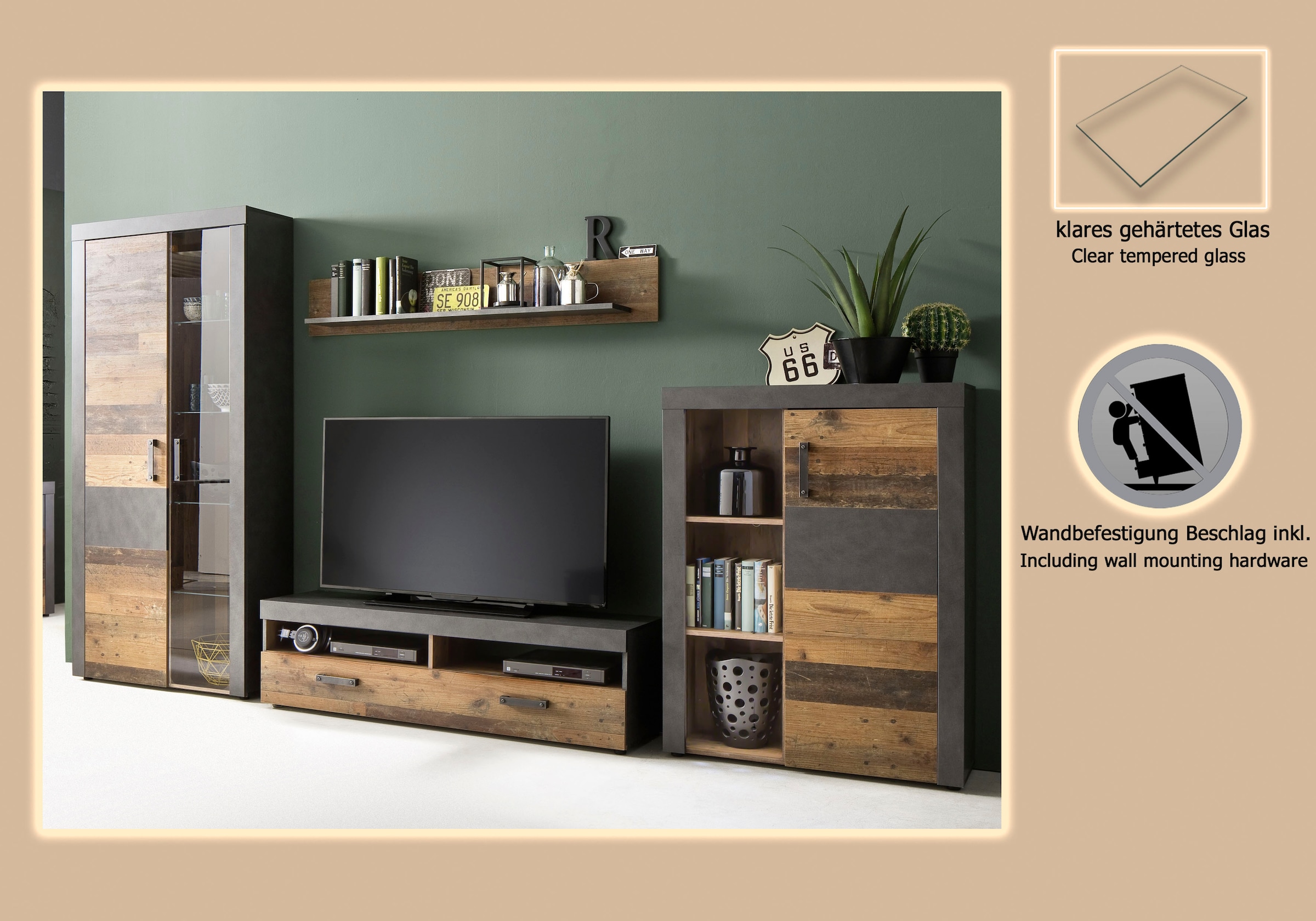 Home affaire Wohnwand »Ilana« Set, 4 Stk. tlg.