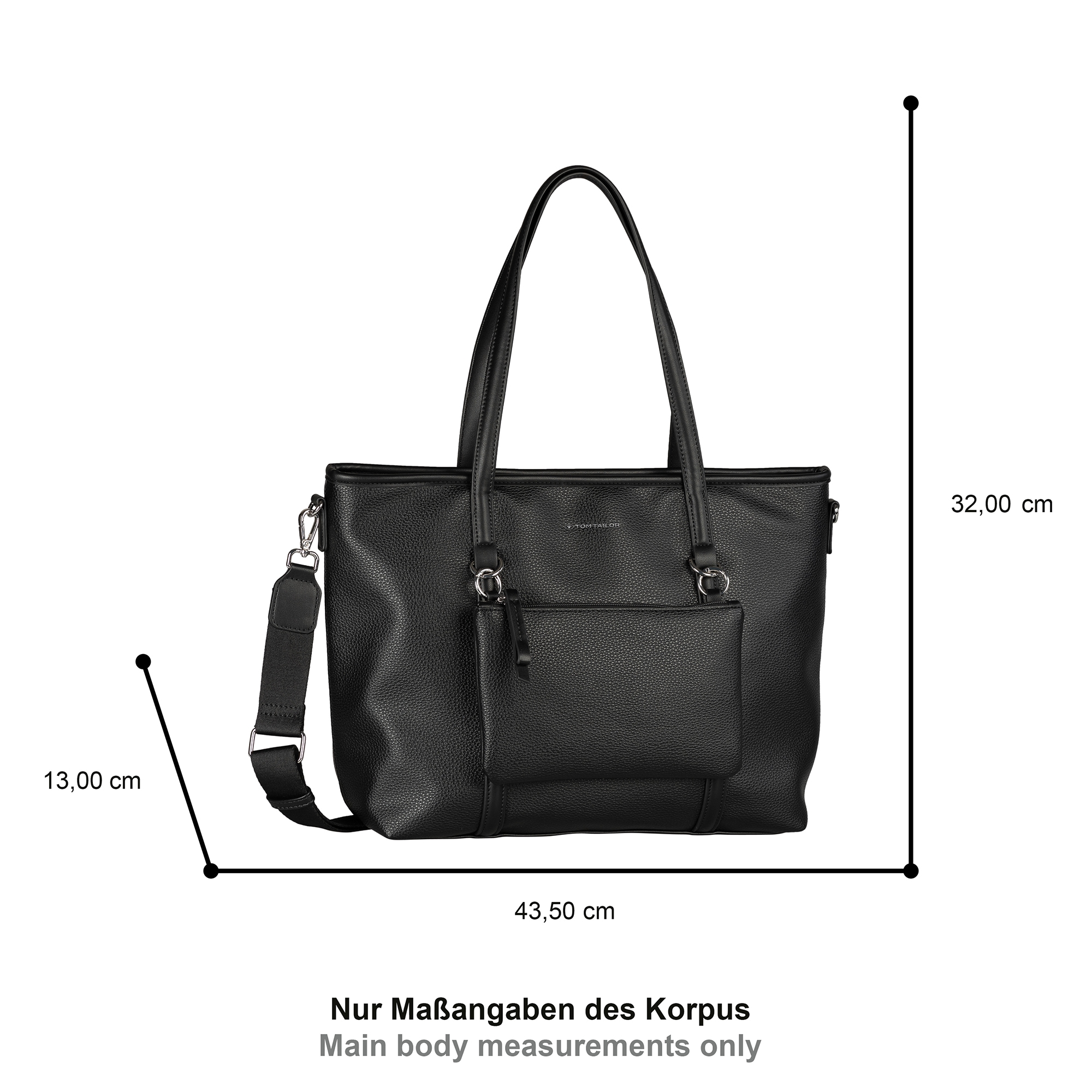 TOM TAILOR Shopper »Jamila«, ein Platzwunder mit 2-in1-Funktion aus fein genarbtem Lederimtiat