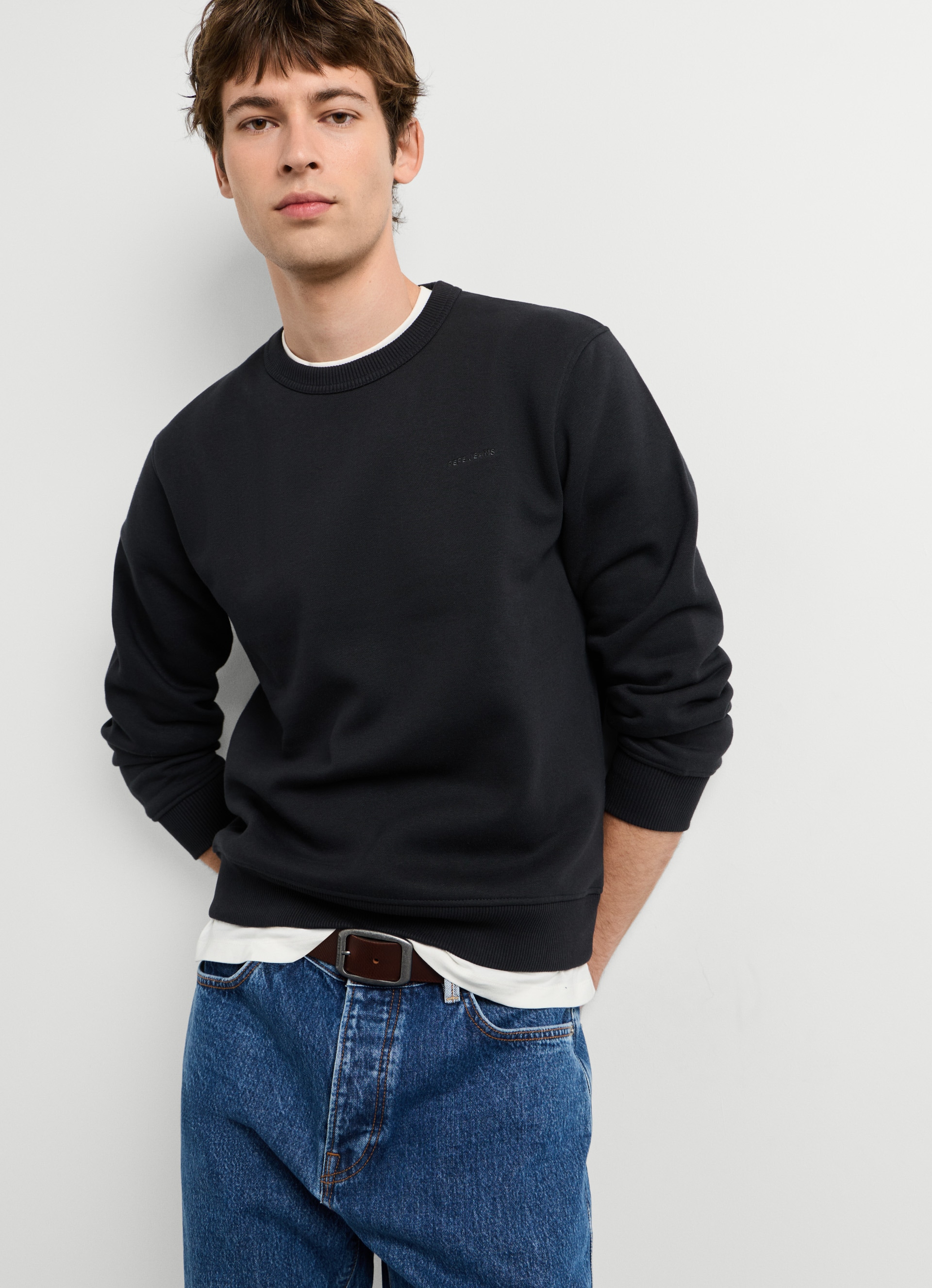 Pepe Jeans Sweatshirt "JEFFERSON CREW", mit Logostickerei, Baumwollmix