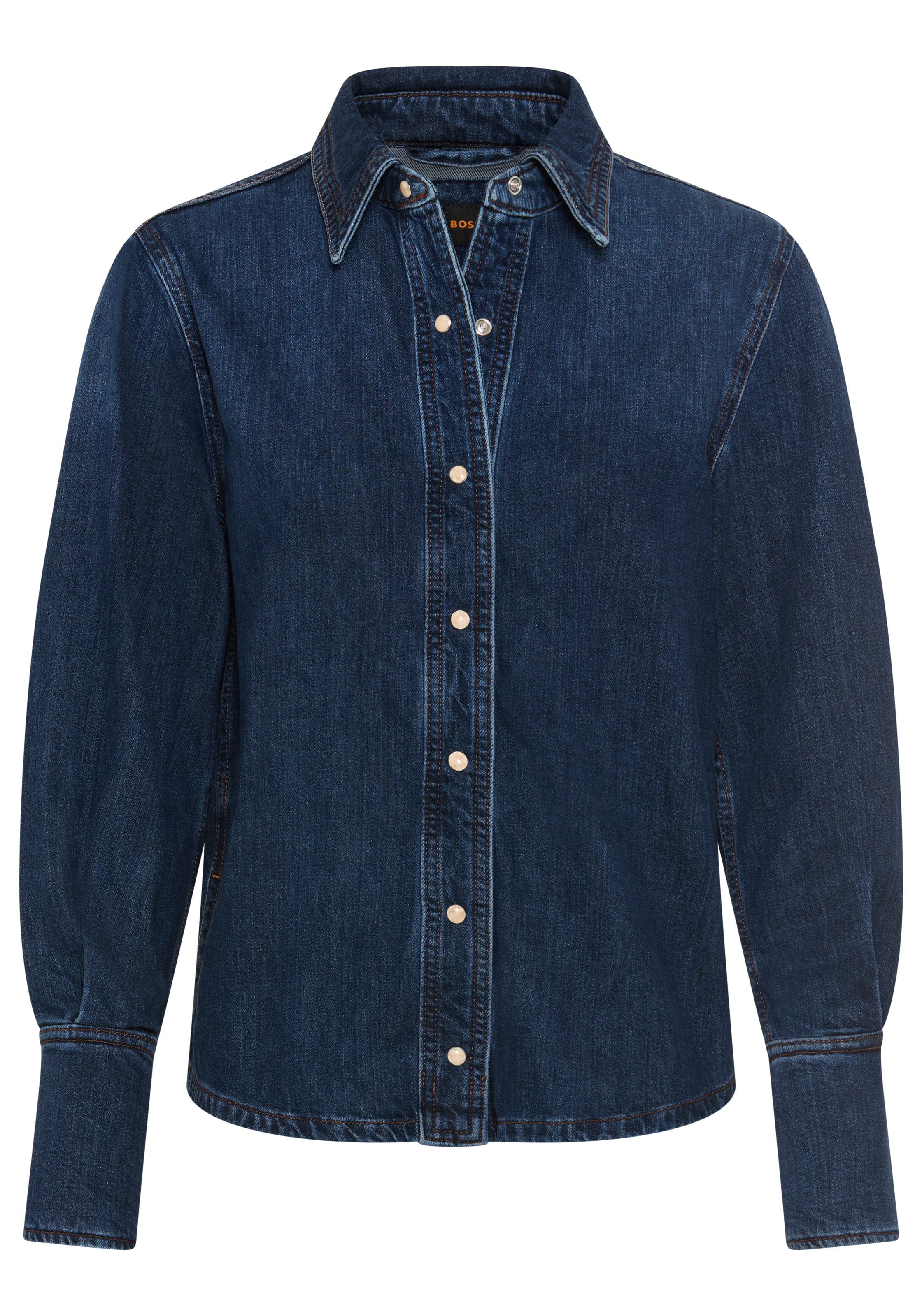 BOSS ORANGE Hemdbluse "Shirt Premium Damenmode", Regular Fit, Denim günstig online kaufen