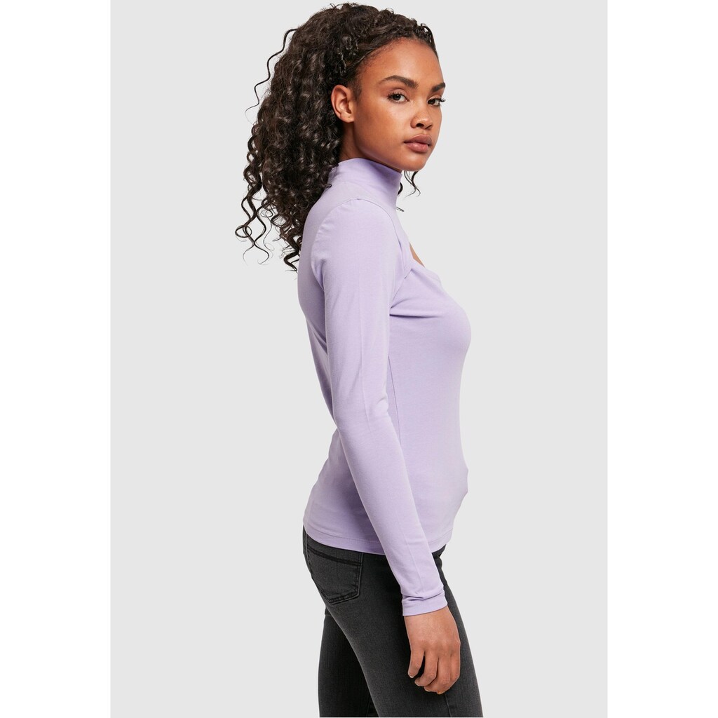 URBAN CLASSICS Langarmshirt »Urban Classics Damen Ladies Cut-Out Turtleneck Longsleeve«, (1 tlg.)