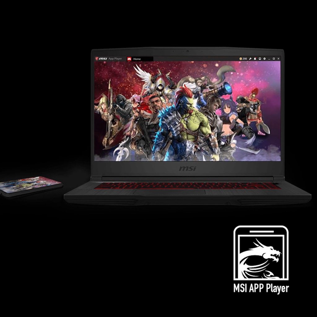 MSI Gaming-Notebook »Thin GF63 12UC-822«, 39,6 cm, / 15,6 Zoll, Intel, Core i5, GeForce RTX 3050, 512 GB SSD