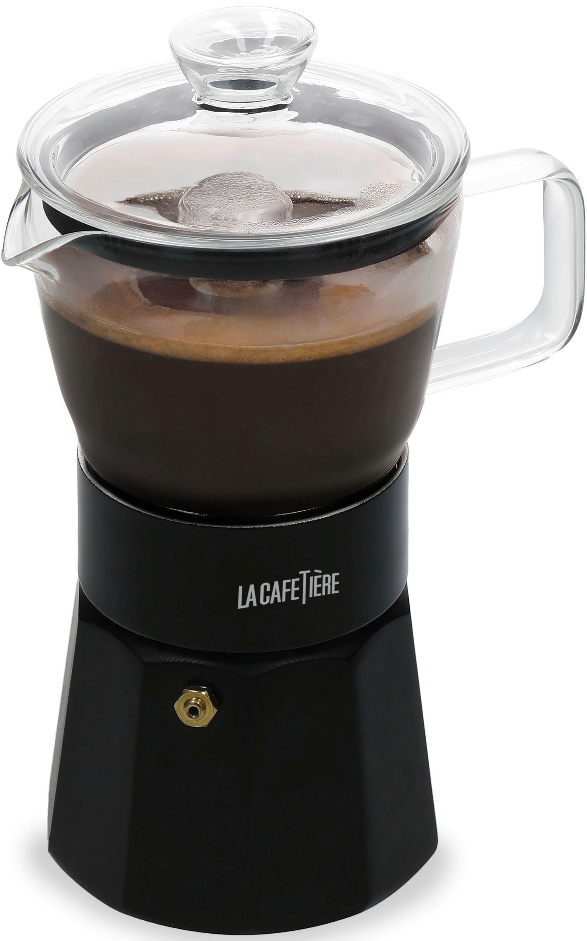 La Cafetiere Glass 6 Cup Espresso Maker Black