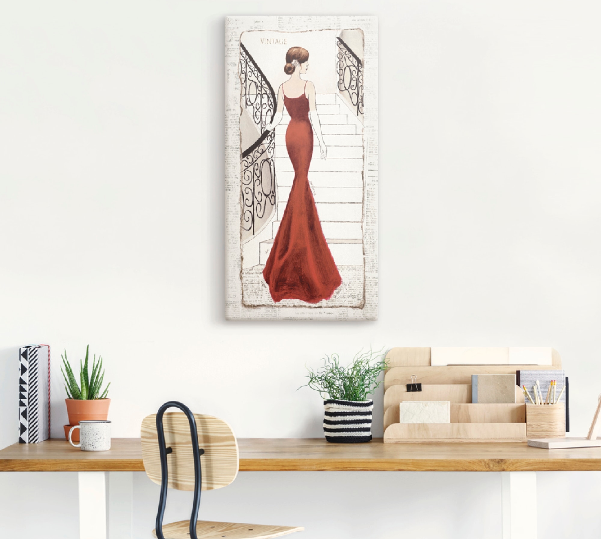 Artland Wandbild »Die schöne in Rot«, Frau, (1 St.), als Leinwandbild, Poster, Wandaufkleber in verschied. Größen