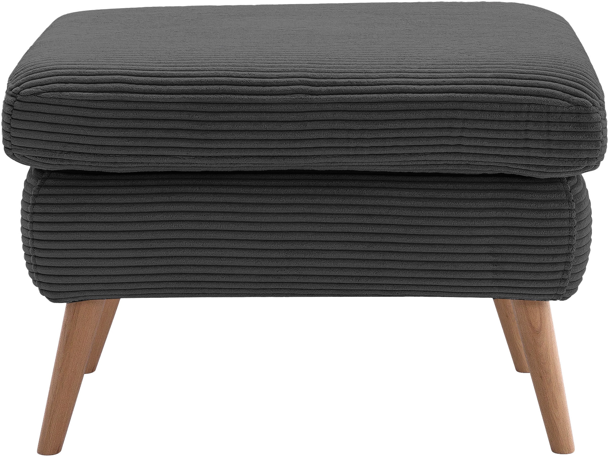 exxpo - sofa fashion Hocker »Scandi bequem und elegant mit hohem Holzfuß«, bequem und elegant mit hohem Holzfuß