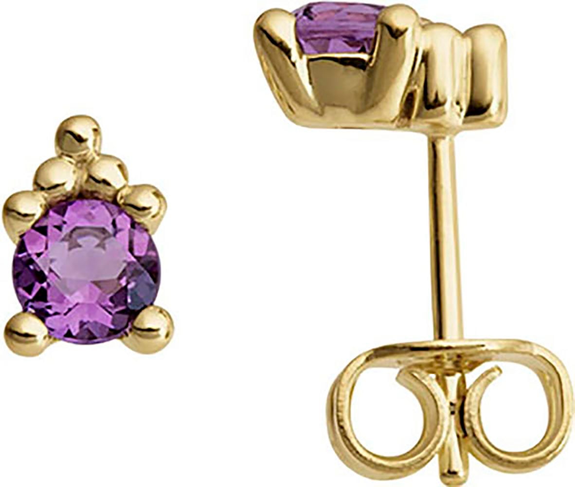 Firetti Paar Ohrstecker »Schmuck Geschenk Gold 333 Ohrschmuck Ohrringe Edelstein Solitär«, mit Amethyst