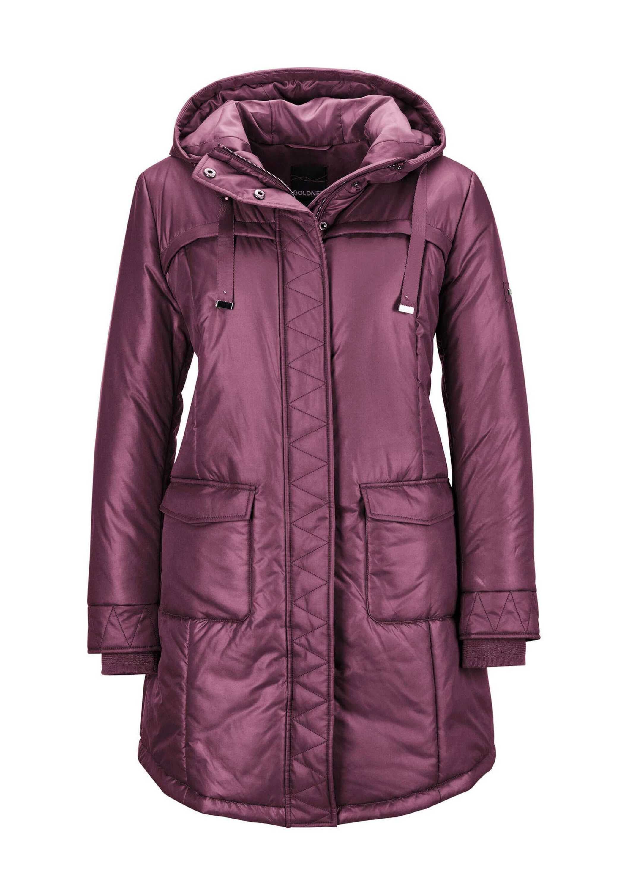 Winterjacke GOLDNER "Anorak", Damen, Gr. 38, lila (beere), Obermaterial: 100% Polyester PES., Rippe, Jacken Winterjacke, Gehschlitz