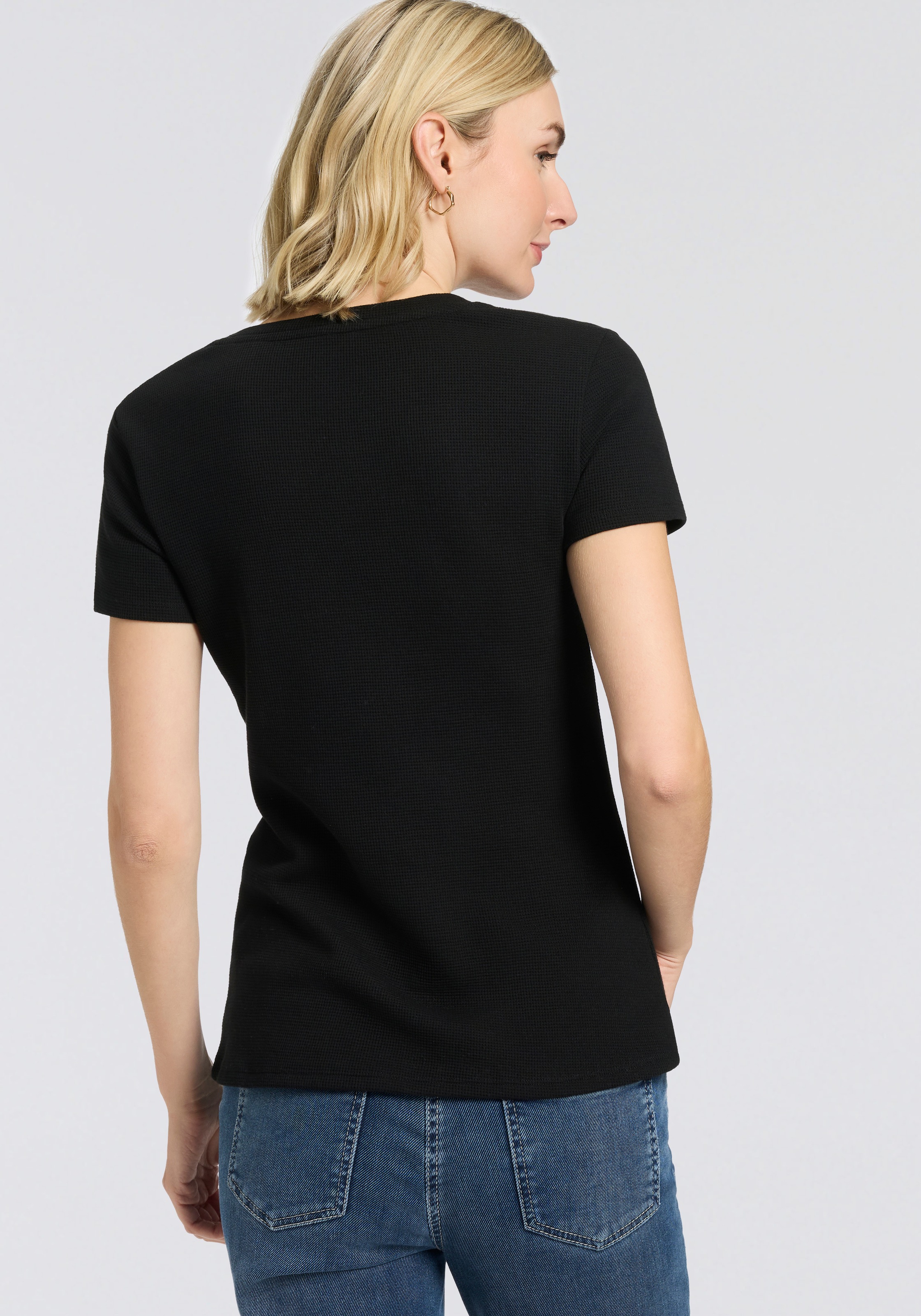 BOSS T-Shirt, Rundhalsausschnitt, Waffelstruktur günstig online kaufen