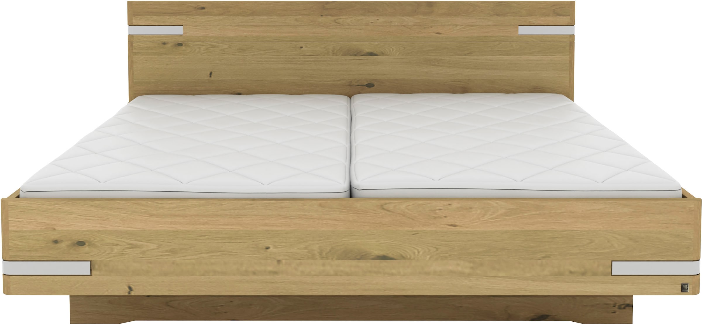 Musterring Holzbett "Savona, Bettgestell, Bettrahmen, teilmassiv Bianco-Eic günstig online kaufen