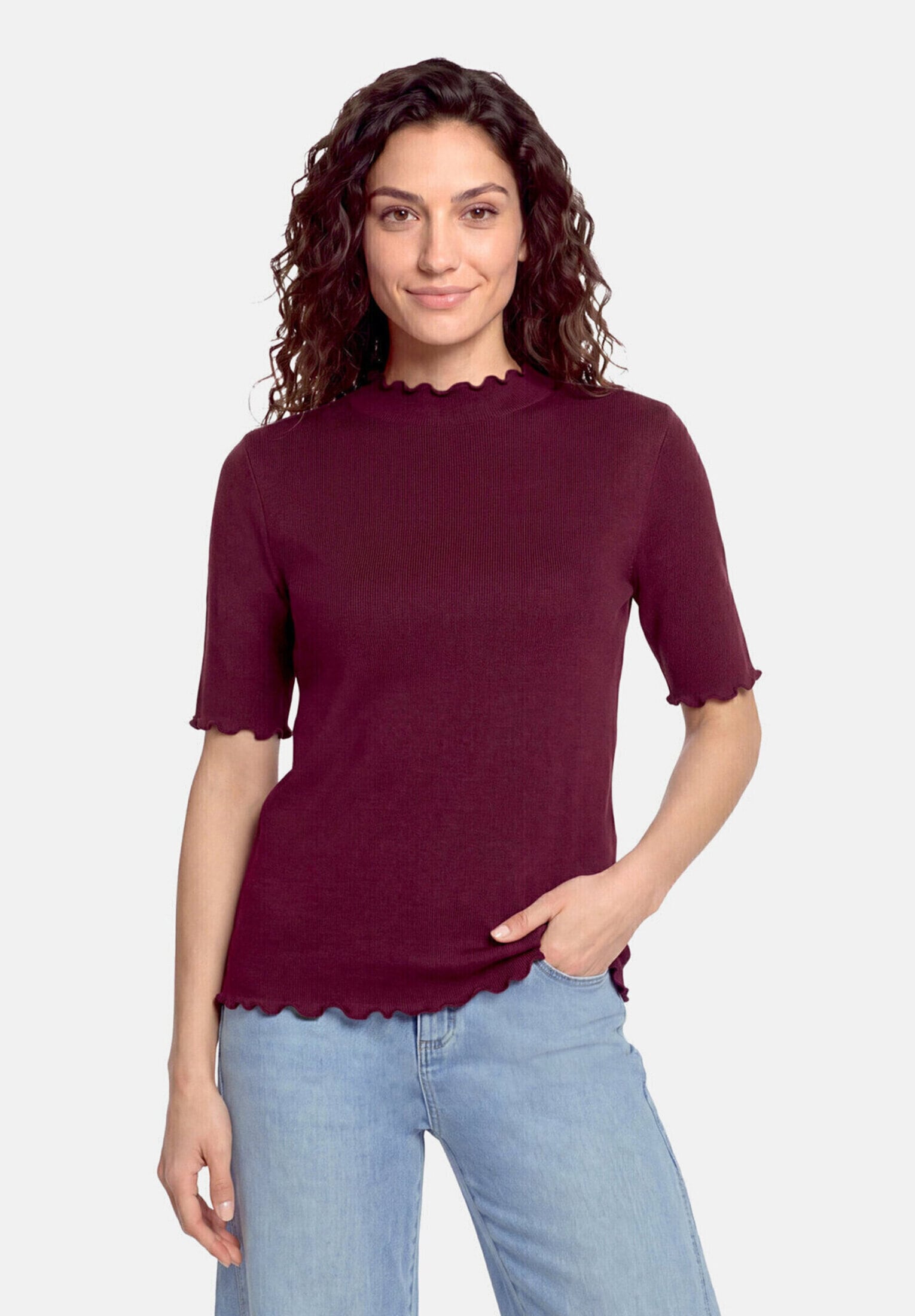 Cartoon Kurzarmshirt »Damen mit Kragen« 1