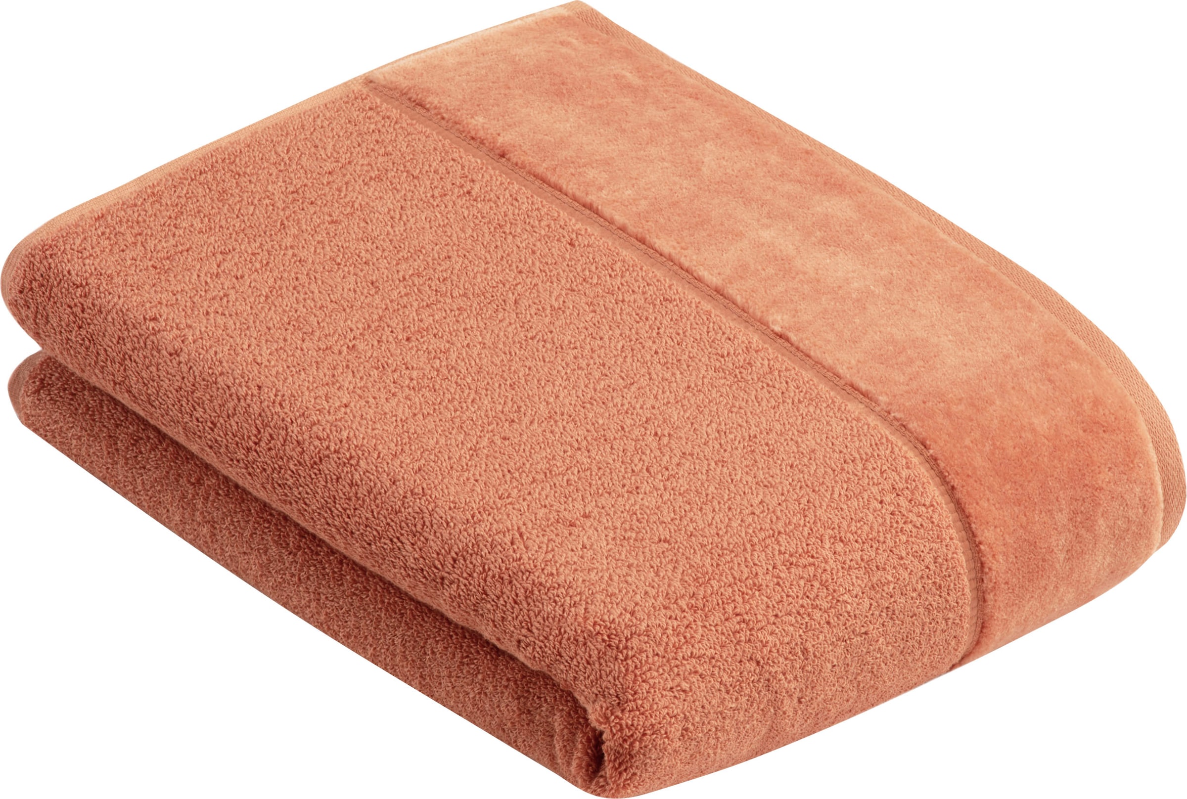 Badetuch VOSSEN, B:67cm L:140cm, braun, Frottier, Obermaterial: 100% Baumwolle, Handtücher, "Pure", Baumwolle & VEGAN, mit eleganter Veloursbordüre